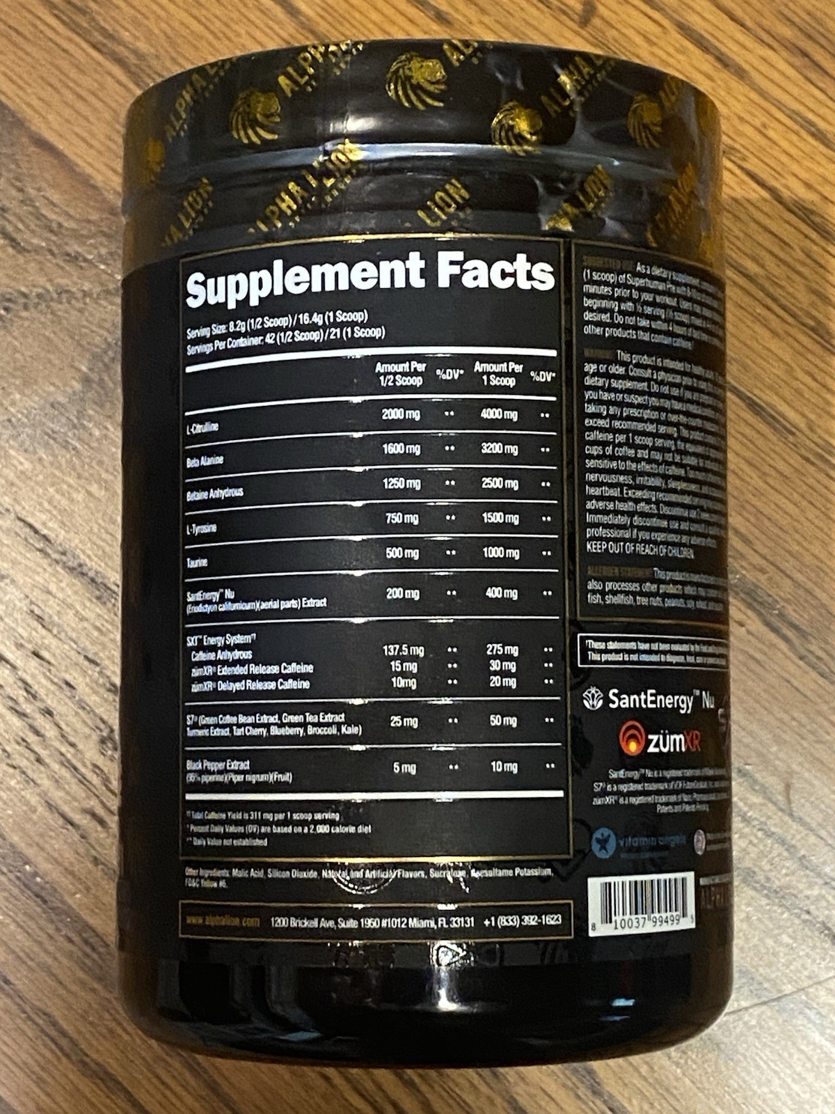 Alpha Lion Superhuman Pre-Workout 21 Servings Energy Orange Gainsicle