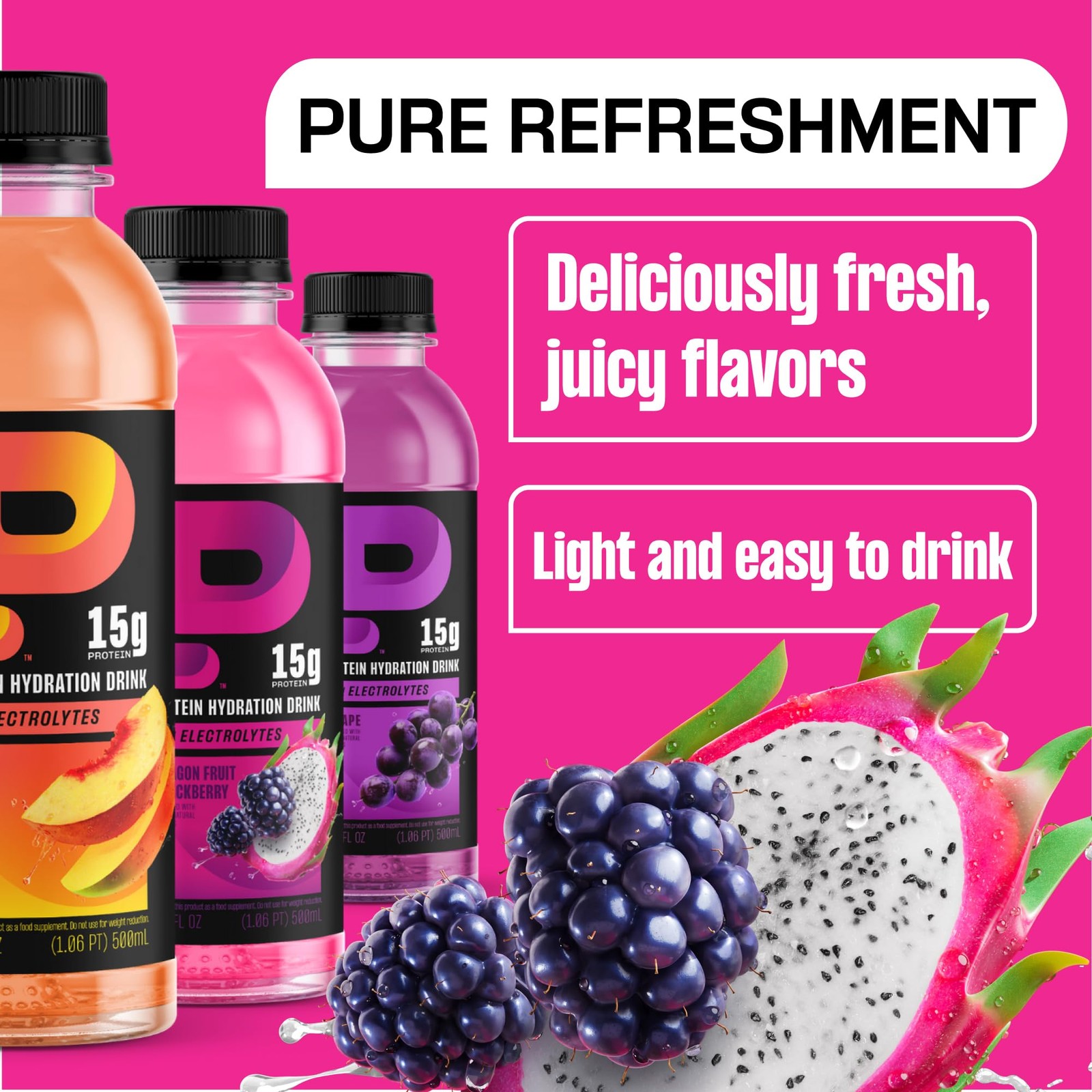 Protein2o Hydration Drink – 2-in-1 Liquid Clear Whey 16.9 Fl Oz (Pack of 12)