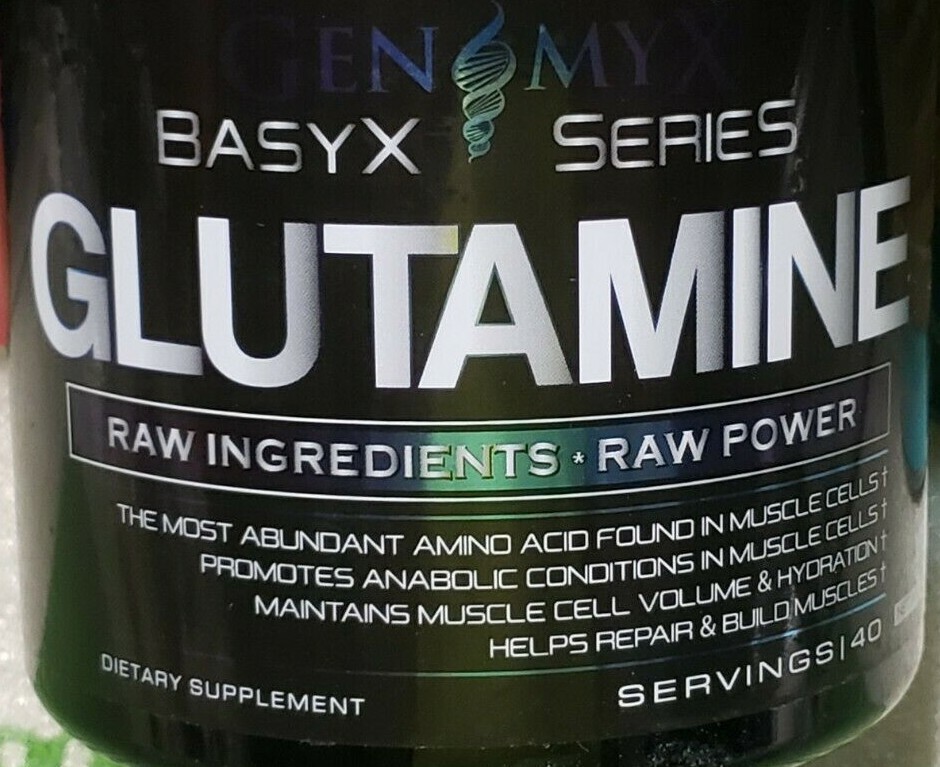 GENOMYX – Glutamine – Raw Ingredients & Power – 40 Servings – Exp 4/2025