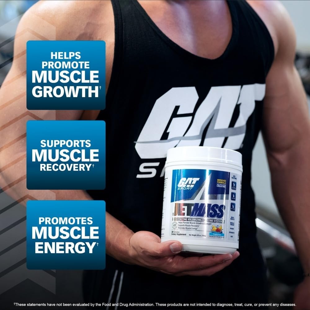 GAT SPORT JetMass Fact-Acting Volumizing Creatine System, 30 Servings (Strawb…