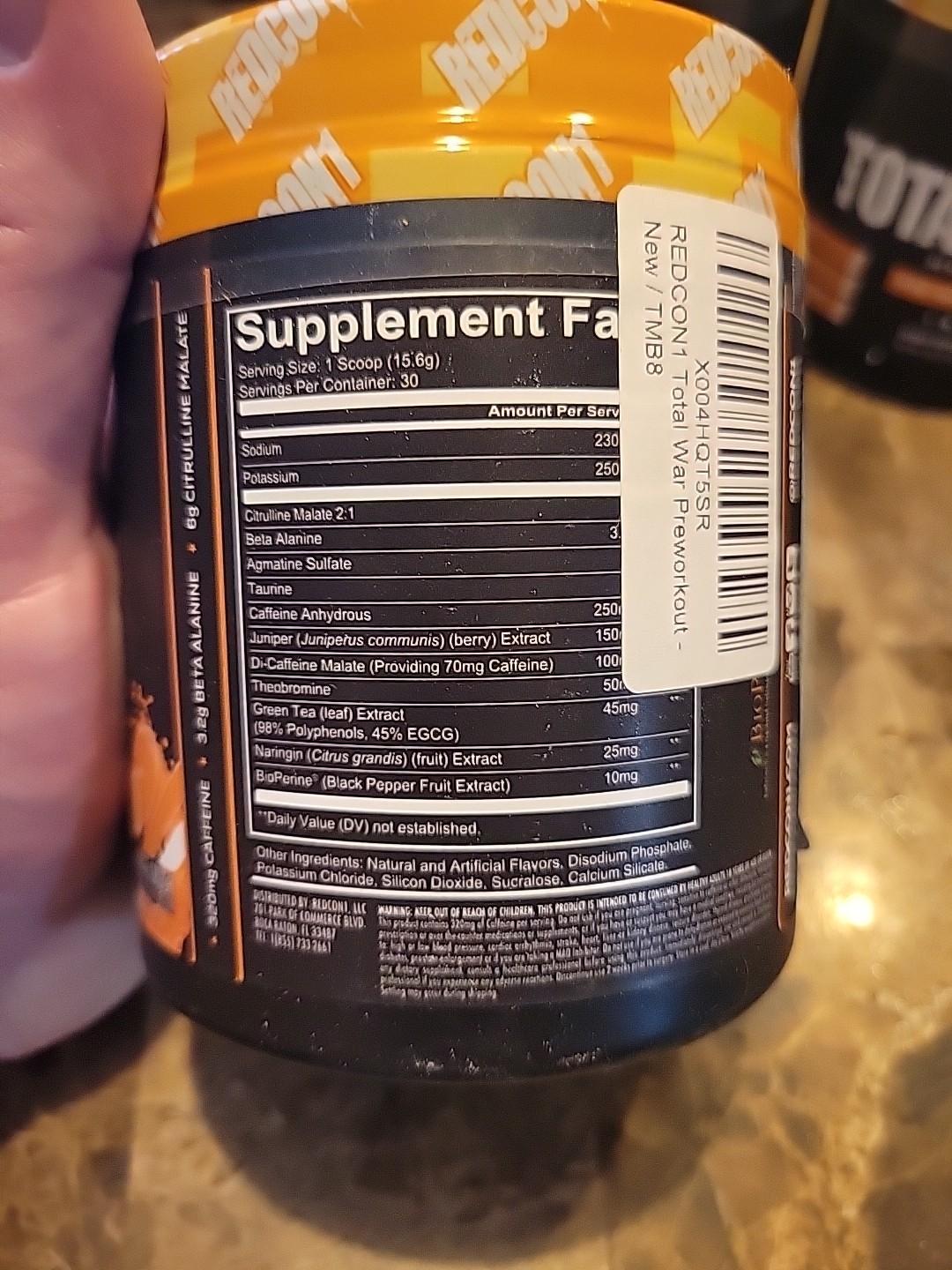 Lot of 8 Cannisters REDCON1 Total War pre-workout Orange Crush Bb-06/2027
