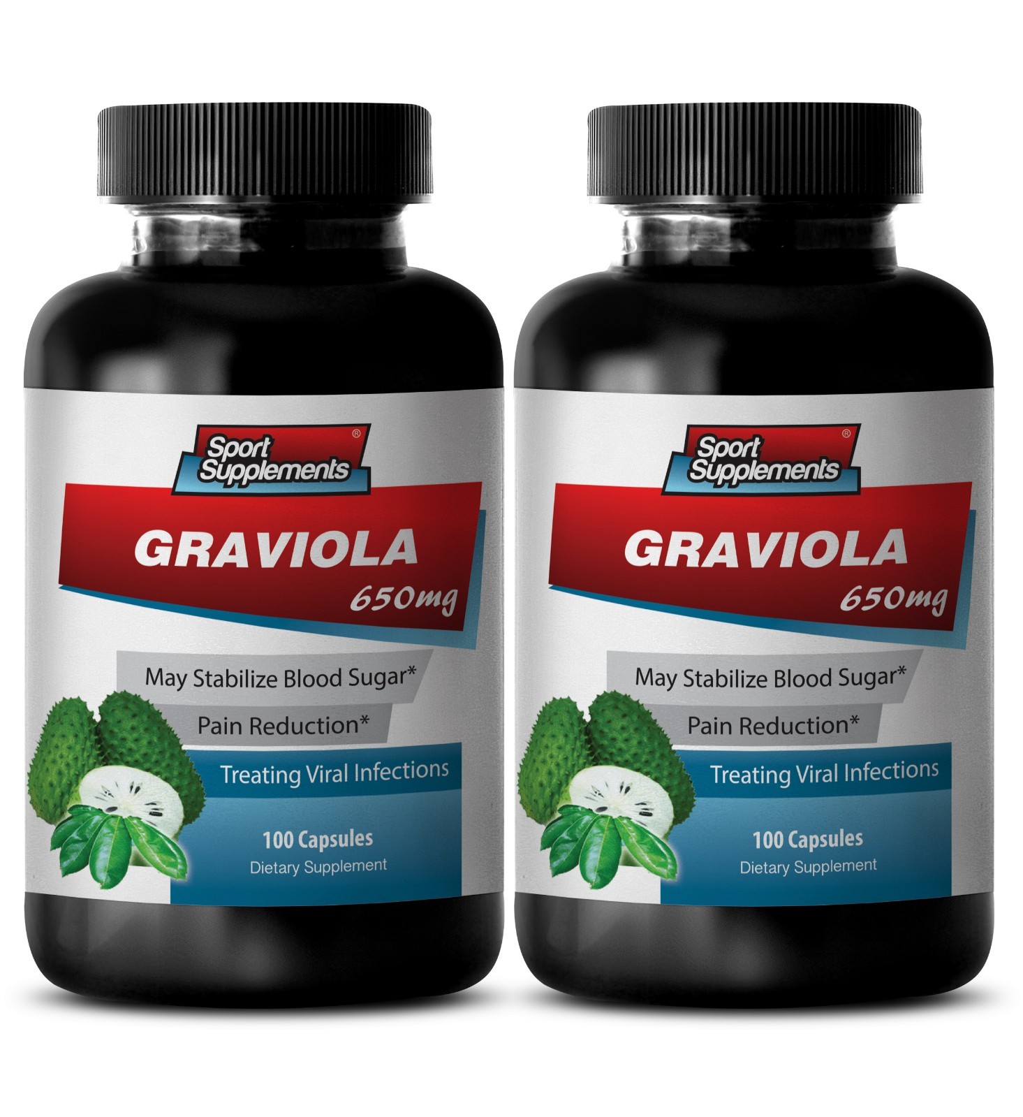 Soursop Fruit – Graviola 650 mg – High Fiber Content Boost Bowel Movements 2B