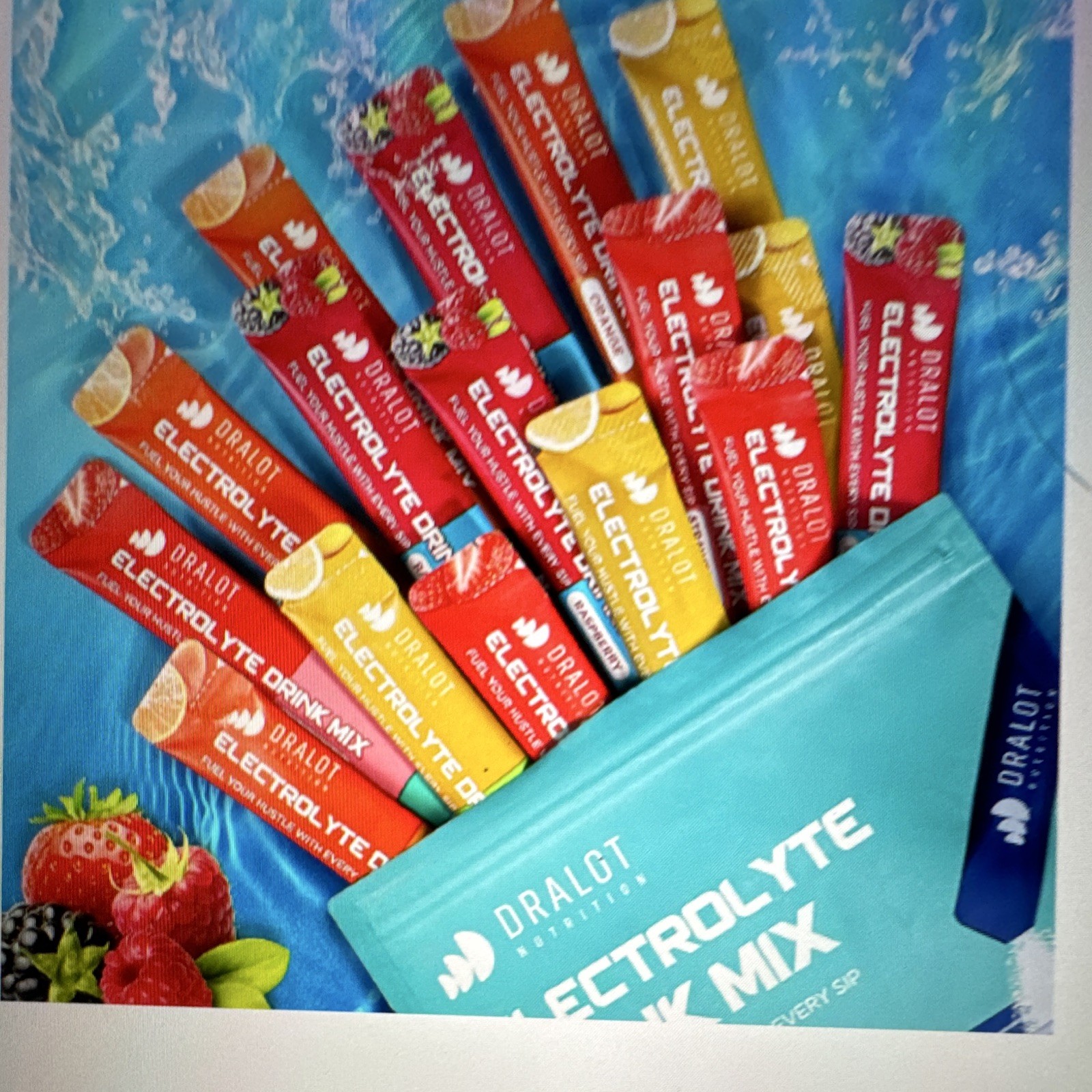 Dralot Electrolyte Hydration Powder Drink Mix Sticks Zero Sugar