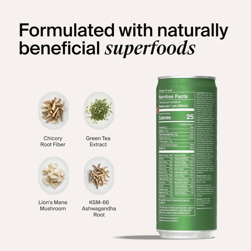 Peach Hibiscus Daily Ready-to-Drink Greens Superfood Supplements 4pk/12 fl oz