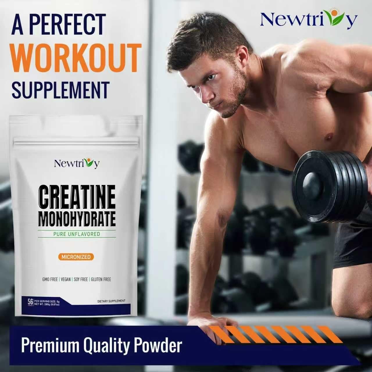 Creatine Monohydrate 280g – Unflavored, Kosher, Non-GMO for Enhanced Performance