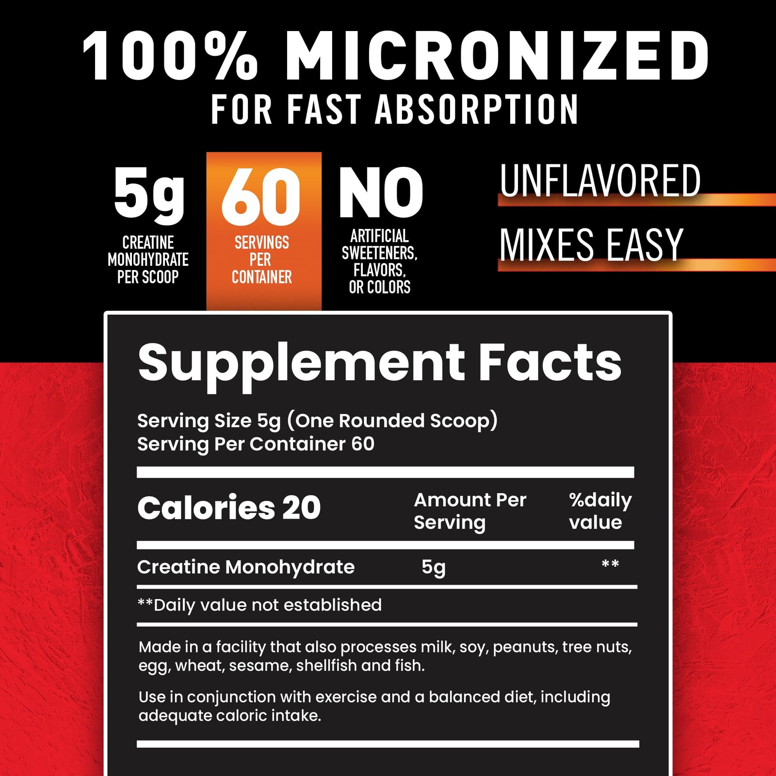 Body Fortress 100% Creatine Monohydrate Powder 10.5 Ounce (Pack of 1), Black
