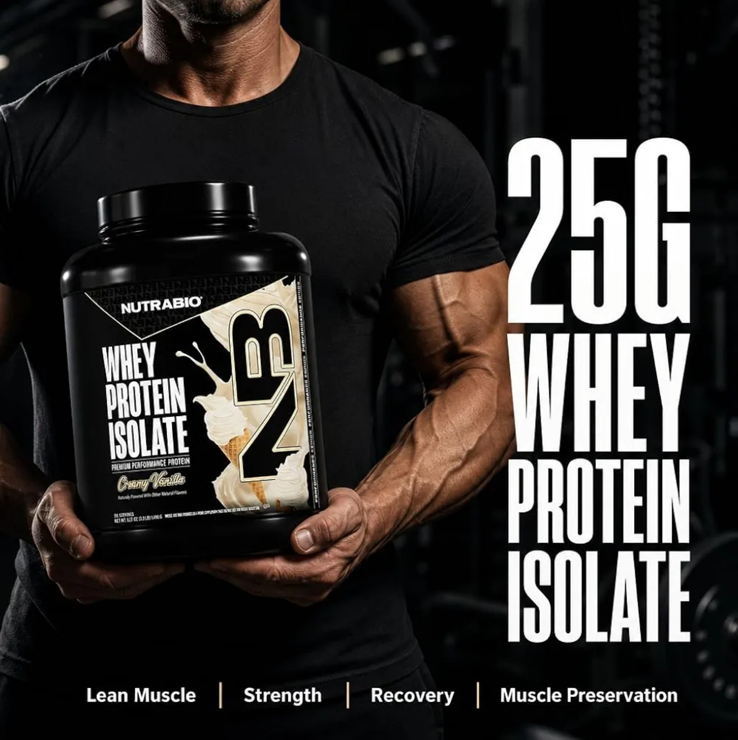 NutraBio WHEY PROTEIN ISOLATE 2 lb (30 Servings) Cinn Sugar Donut BEST BY 10/26