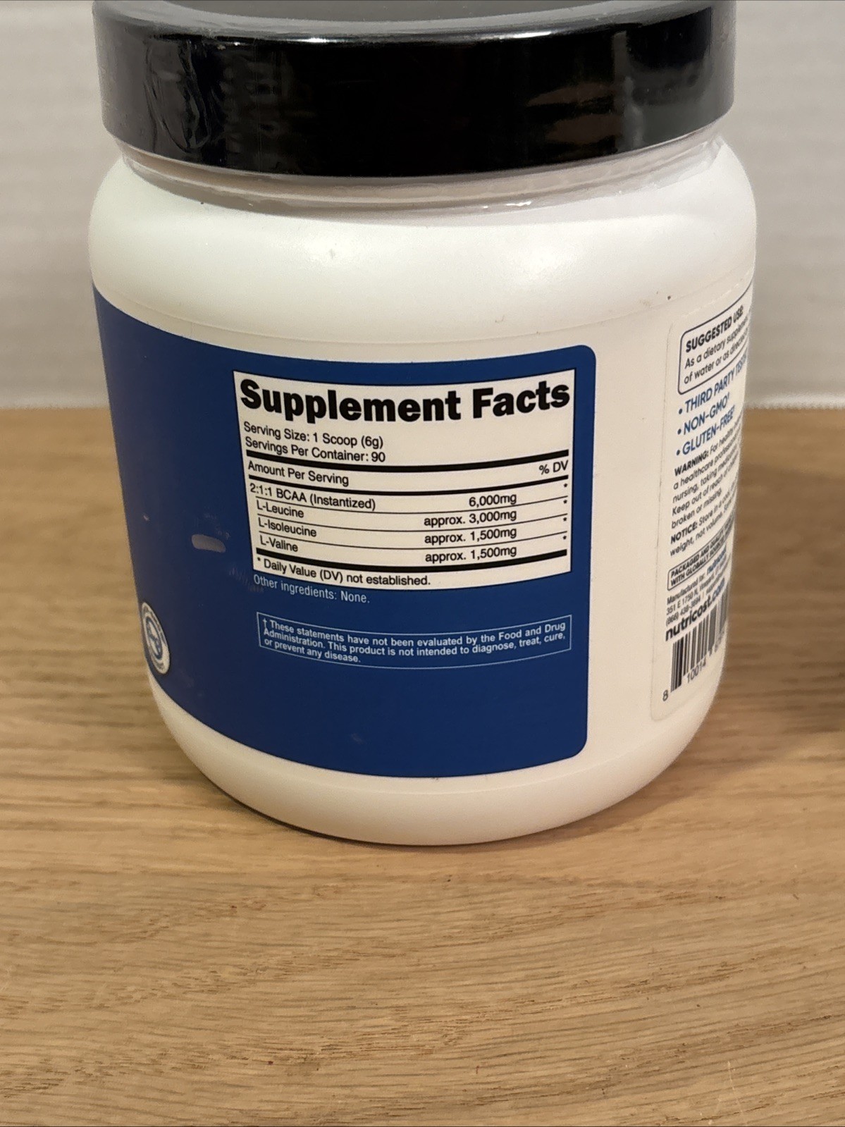 (2x) Nutricost BCAA Powder 90 Servings (Unflavored) – 6000mg Per Serving Exp4/28