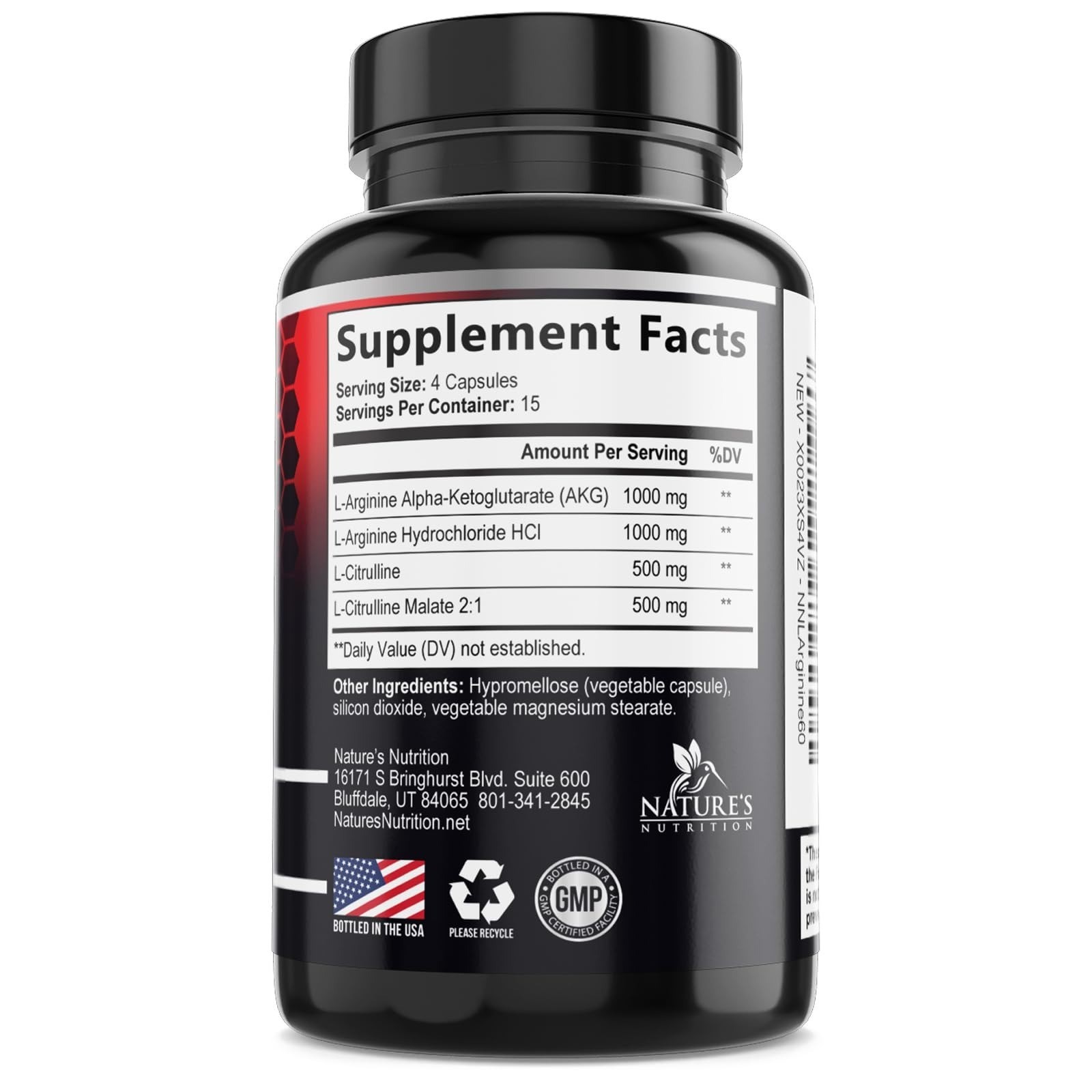 Nitric Oxide Booster Extra Strength – L-Arginine & Citrulline – 60 Capsules