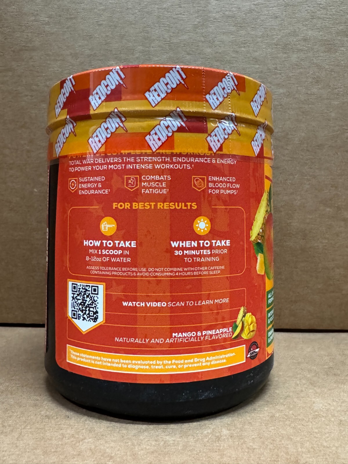 REDCON1 TOTAL WAR Pre Workout 30 Serv Mango Madness Free Ship 2027 EXP SALE