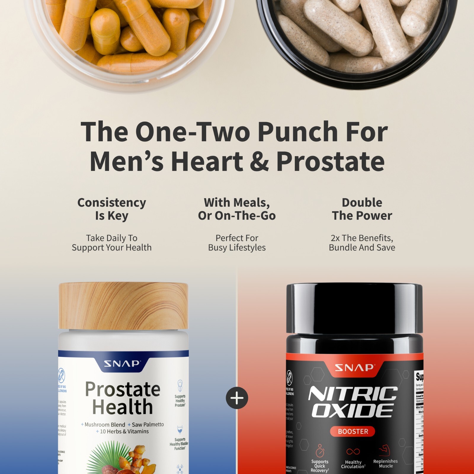 SNAP Prostate Wellness Nitric Oxide Booster Saw Palmetto L-Arginine/L-Citrulline