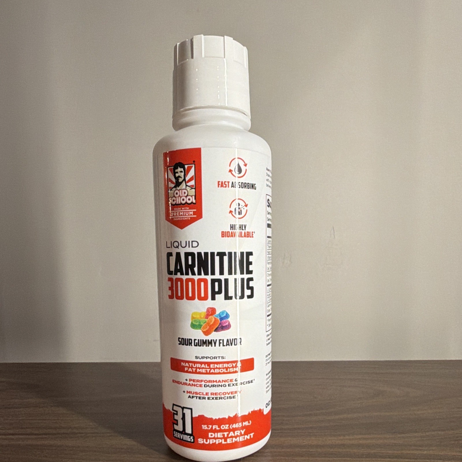 Old School Labs Carnitine 3000 Plus Liquid Sour Gummy 31 Servings 15.7oz
