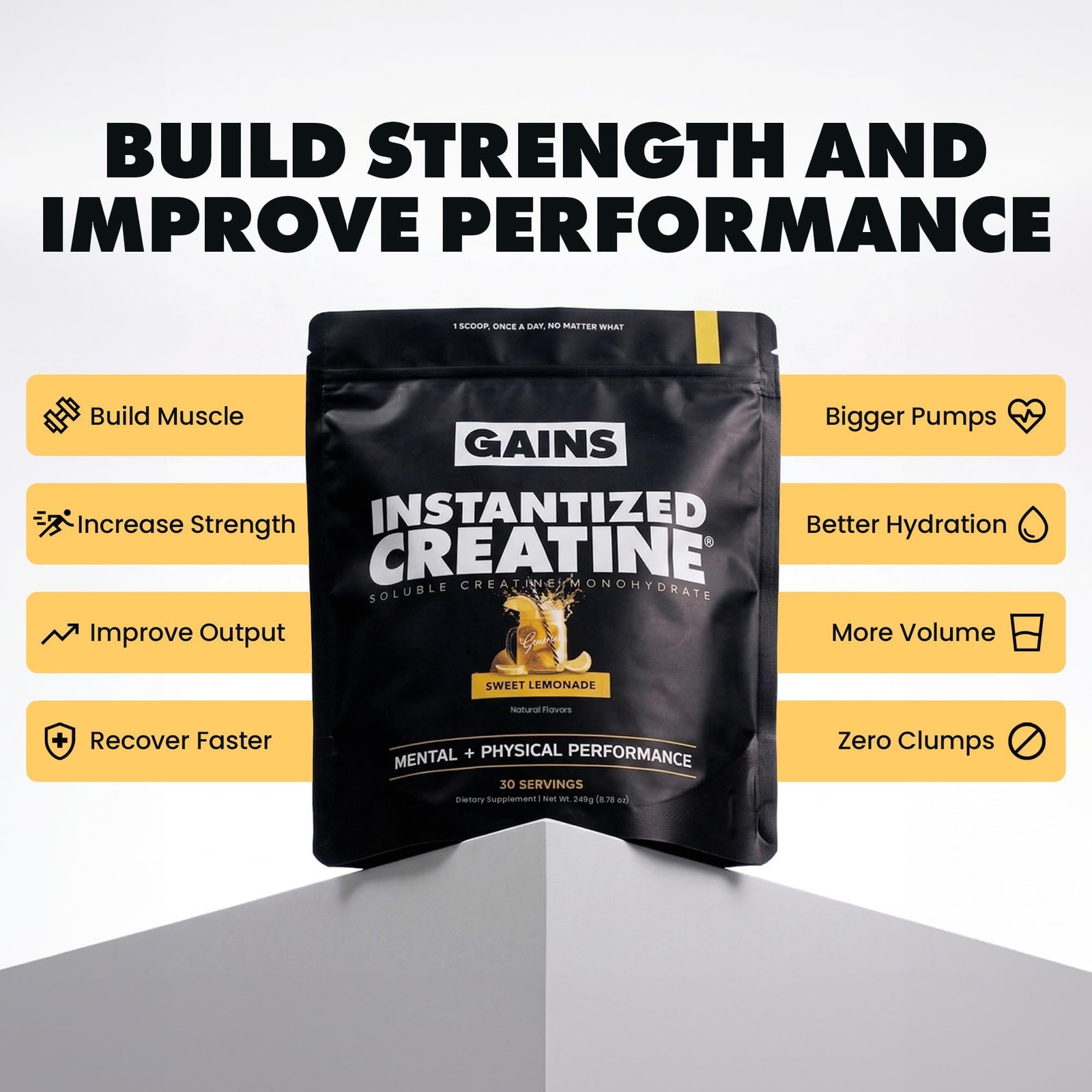 Gains in Bulk Instantized Creatine Monohydrate for 30 Servings (Pack of 1)