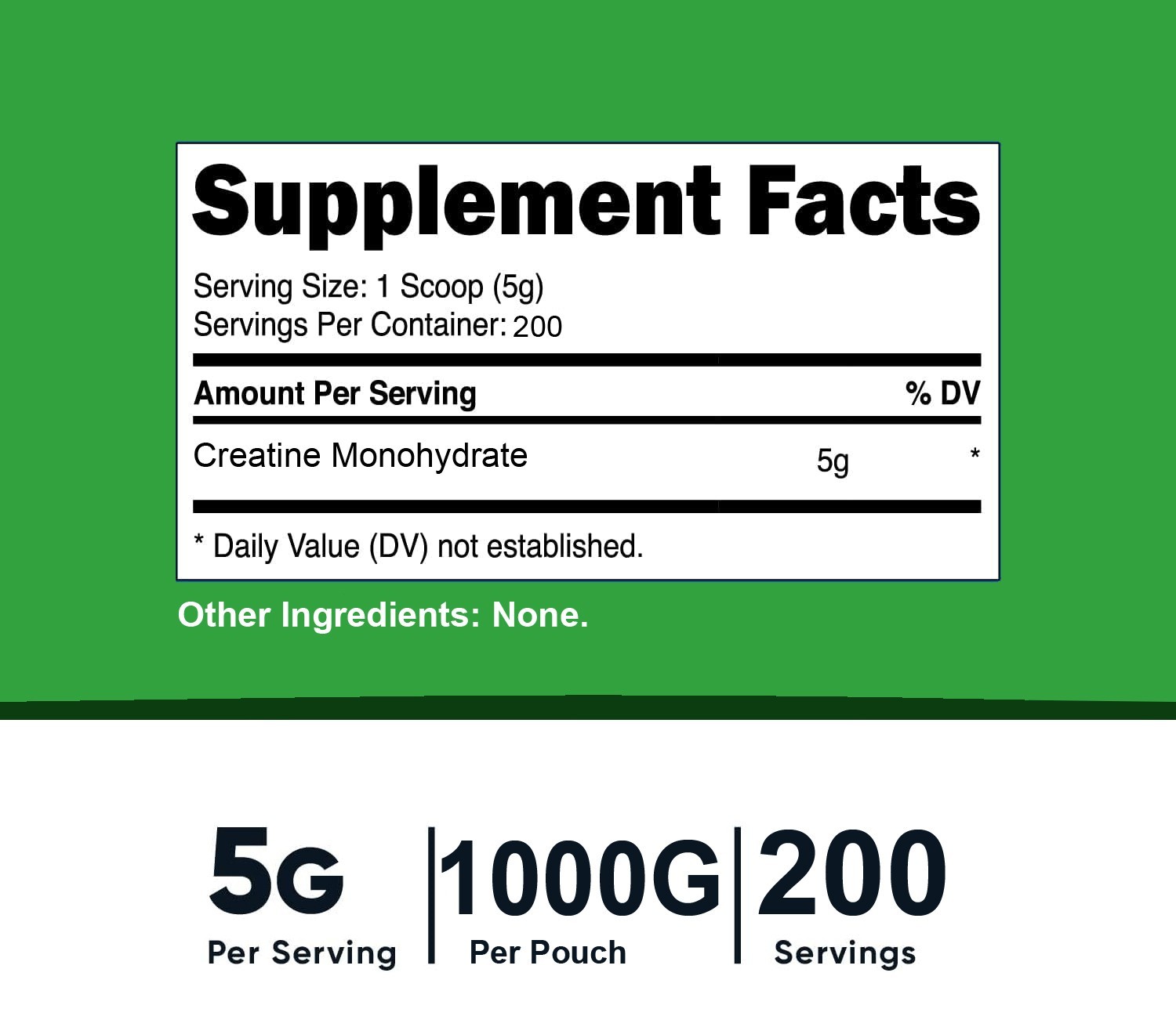 New Creatine Monohydrate 100% Pure Powder 1000g (2.2 lb) Micronized