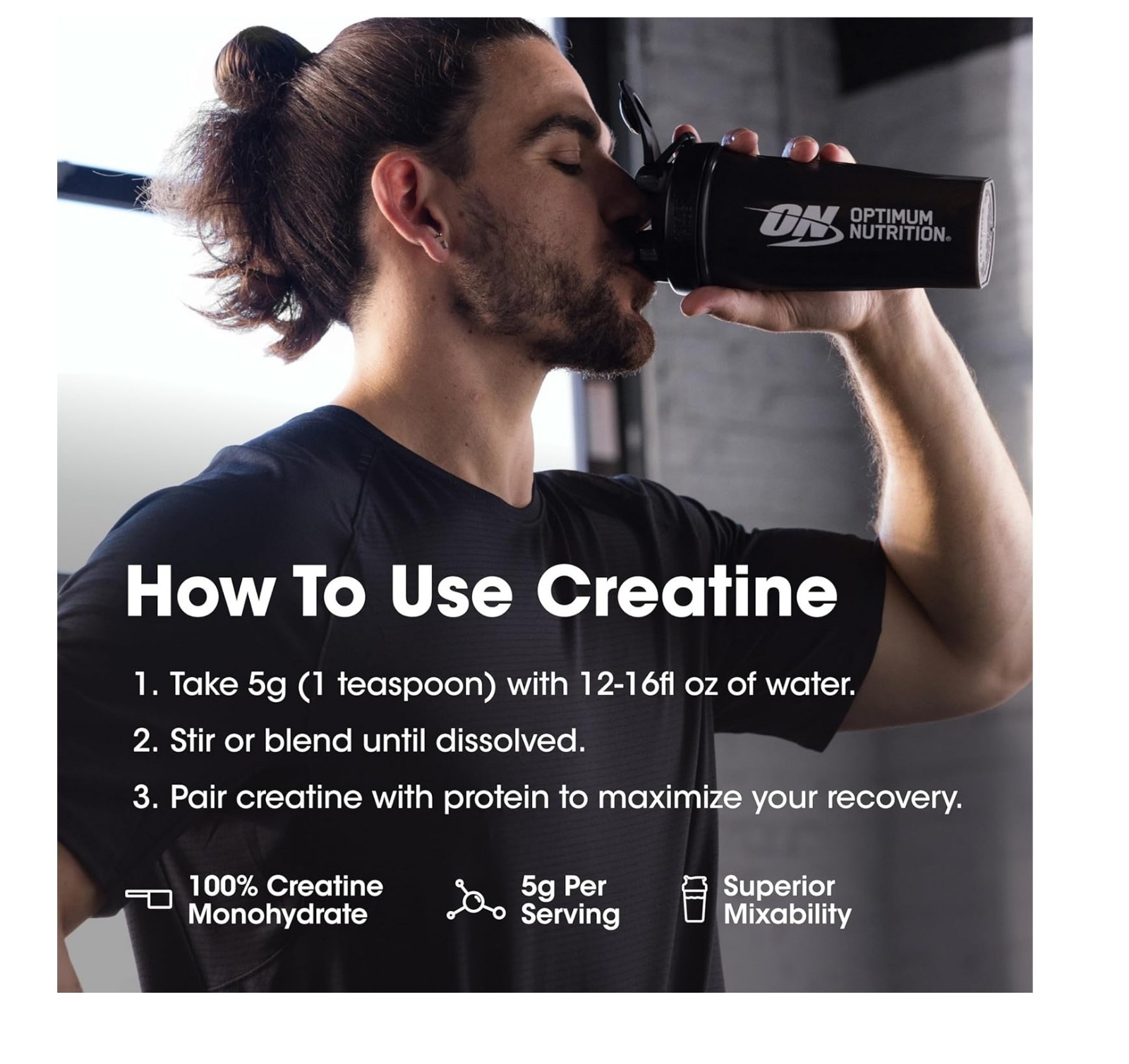 Optimum Nutrition Micronized Creatine Monohydrate Powder,Blueberry Lemonade-360G