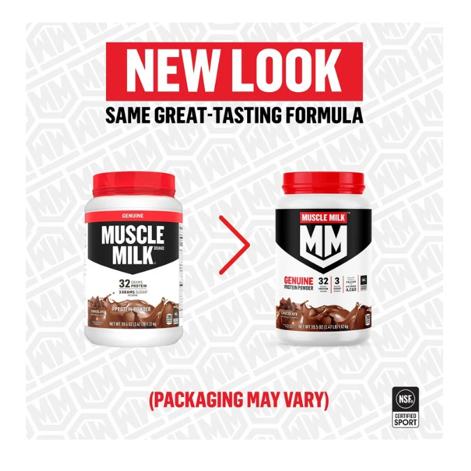 Muscle Milk Genuine Protein Powder, Vanilla, 32g Protein, 1.9lb, 30.9oz