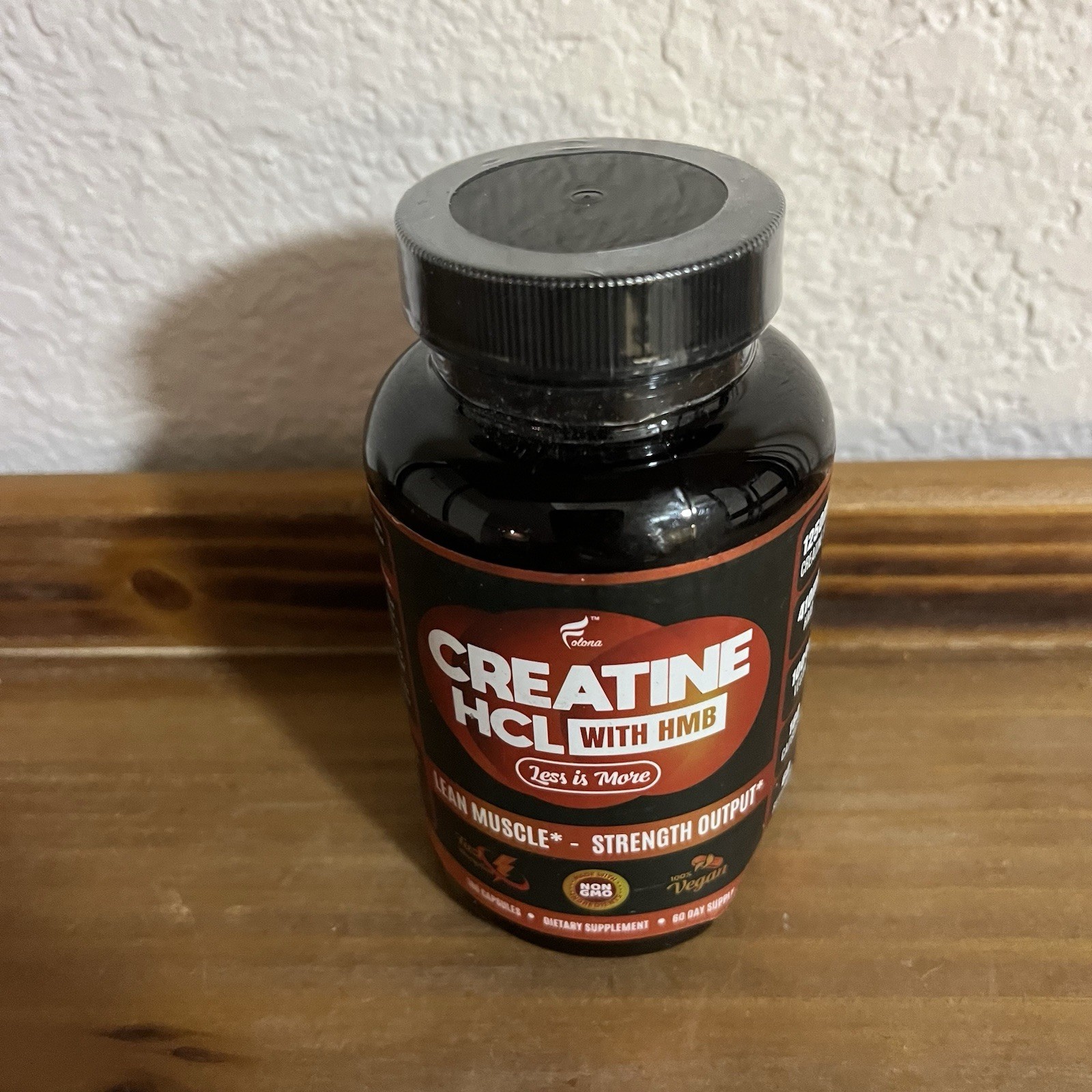 Creatine HCL with HMB 180 Veggie Capsules Lean Muscle Strength Supplement