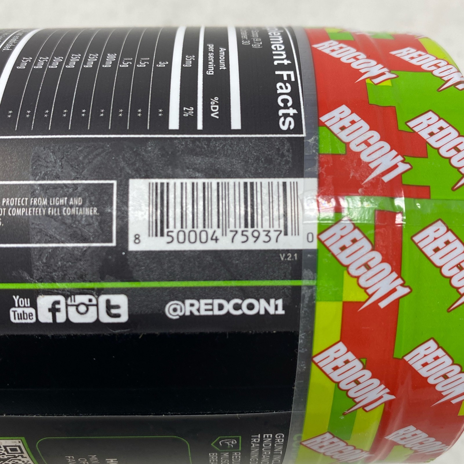 REDCON1 Grunt EAAs Powder Cherry Lime 30 Servings (291g)