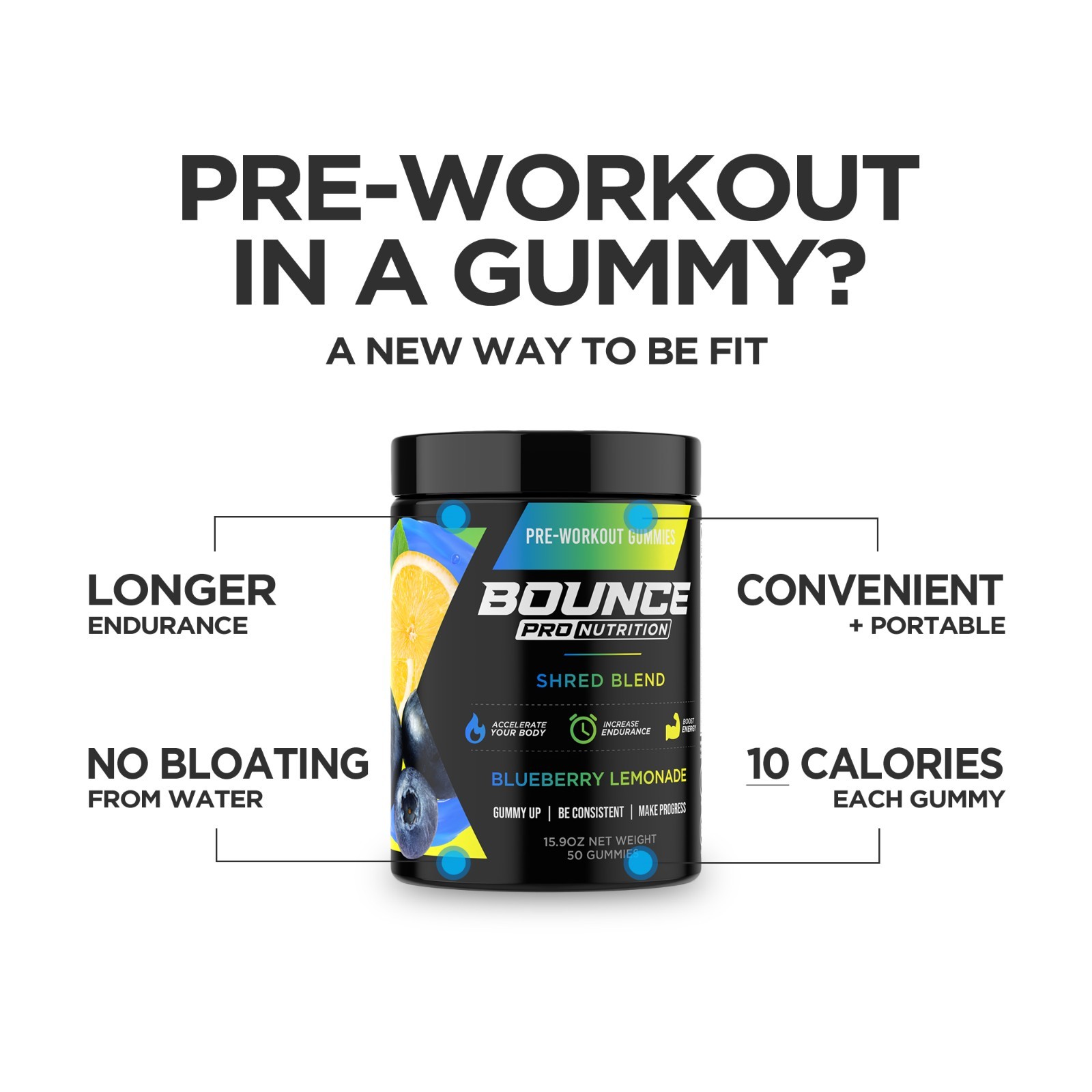 Pre-Workout Gummies – Shred Blend