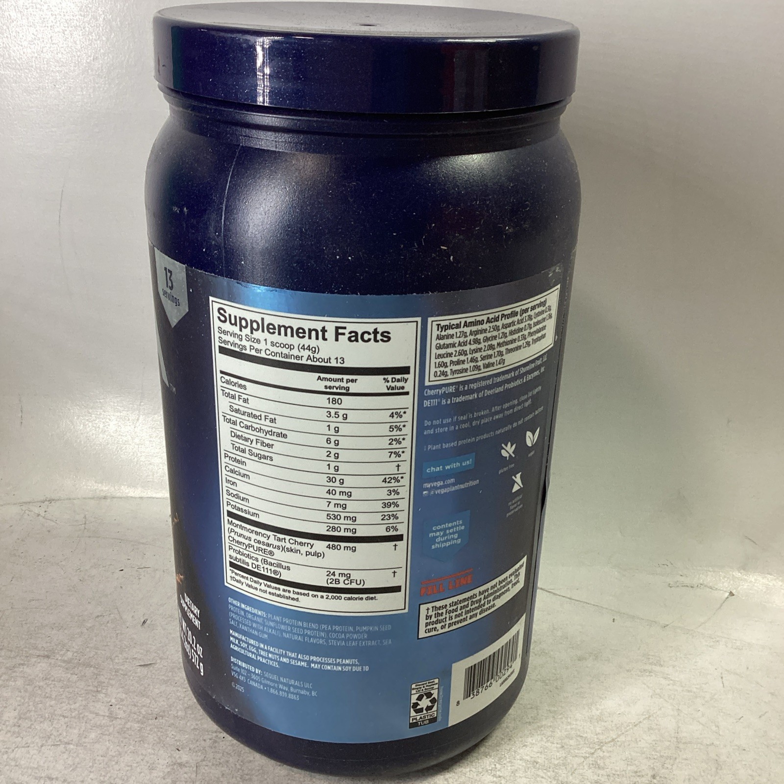 Vega Performance Protein Recovery 20.2oz Chocolate Exp 02/13/2028