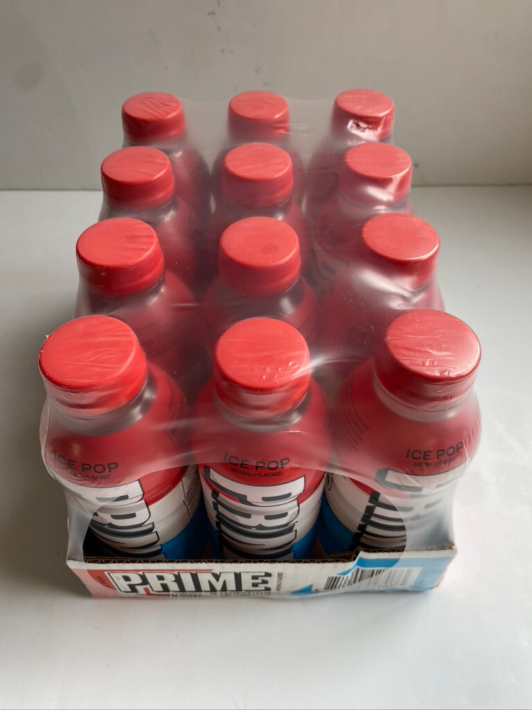 Prime Hydration Drink Flavor Ice Pop Case of 12 Bottles 16.9 oz Each