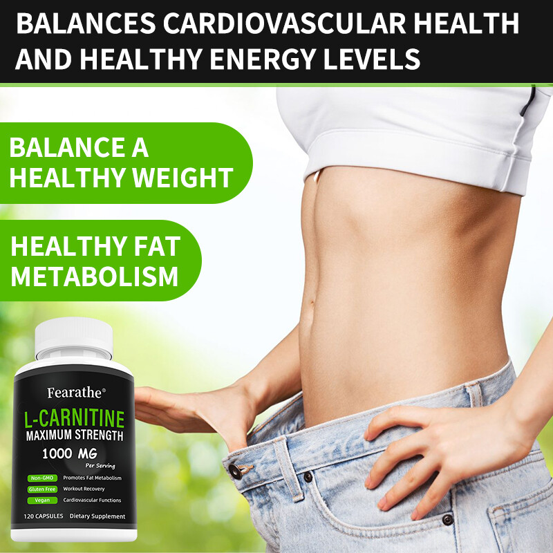 L-Carnitine 1000 mg Capsules Powerful Fat Burner Weight Loss Antioxidant