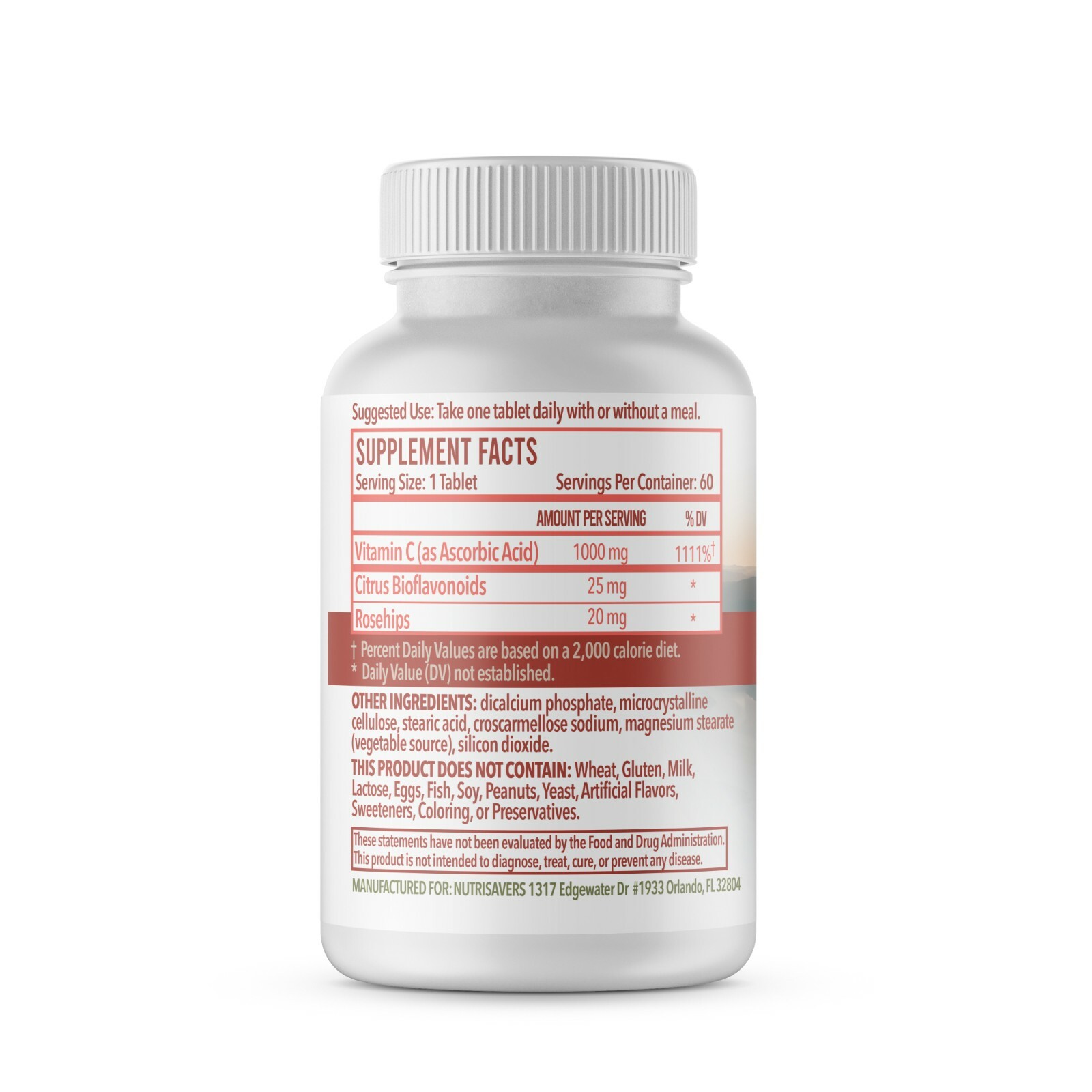 Nutrisavers Vitamin C Ascorbic Acid 1000 MG -High Absorption Dietary Supplement