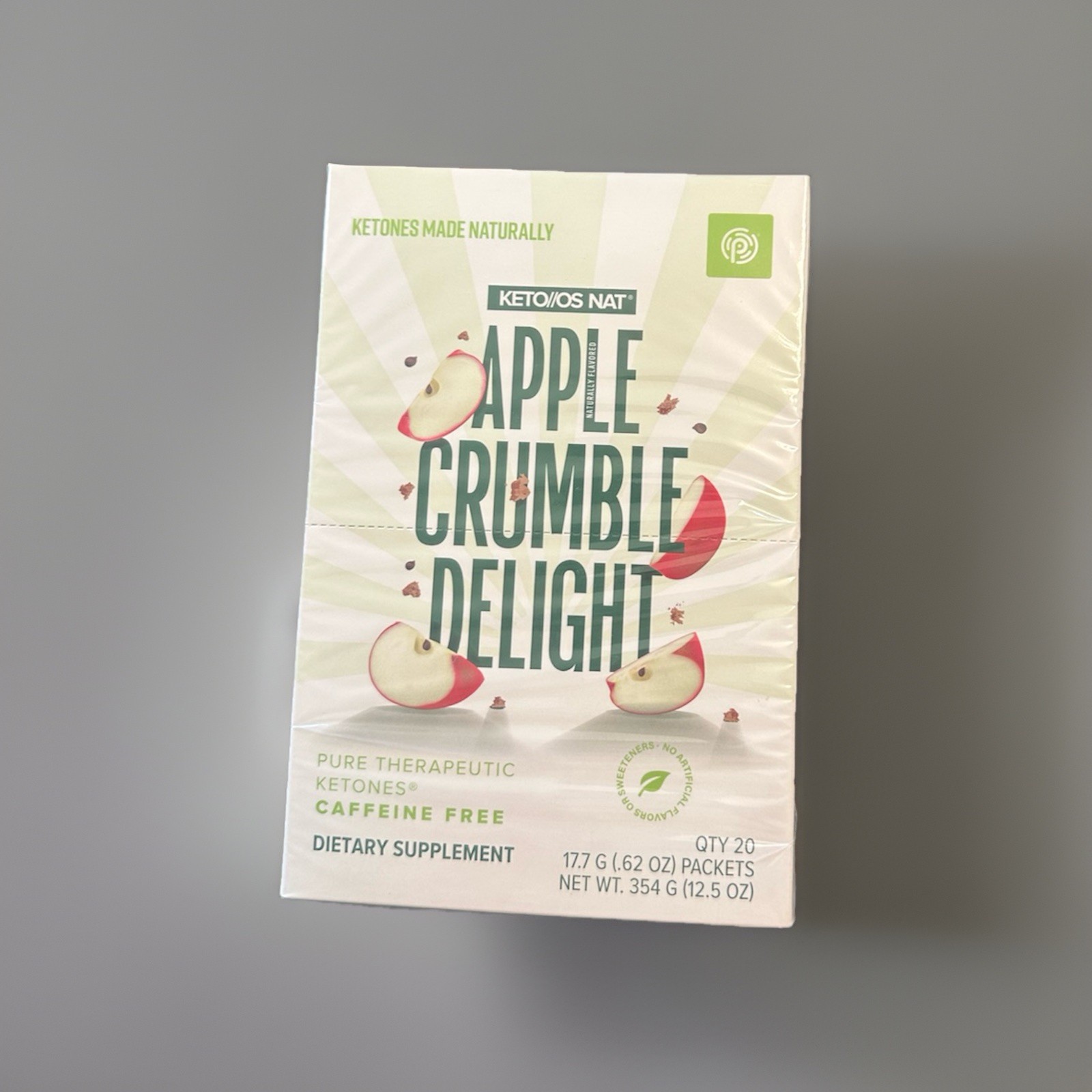 Pruvit Ketones Keto OS Nat APPLE CRUMBLE DELIGHT CAFFEINE FREE. Free Shipping