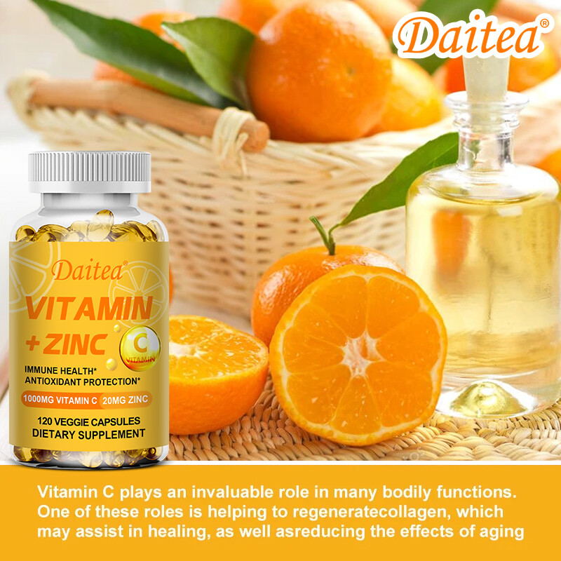 Vitamin C + Zinc – Immune Health, Antioxidant, Immunity 1000mg – Made in The USA