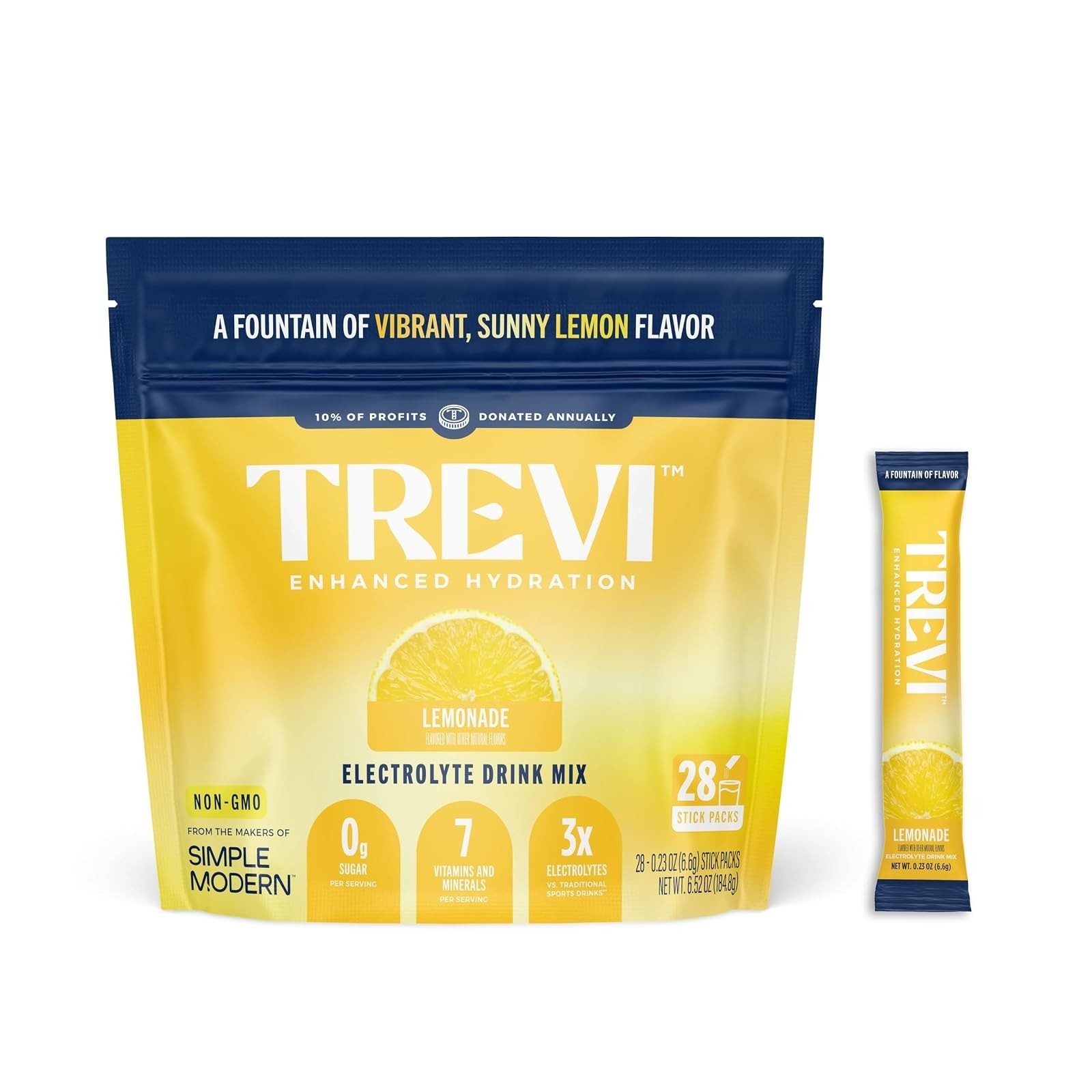 TREVI Electrolytes Powder Packets – Sugar Free Hydration – 20 Pack
