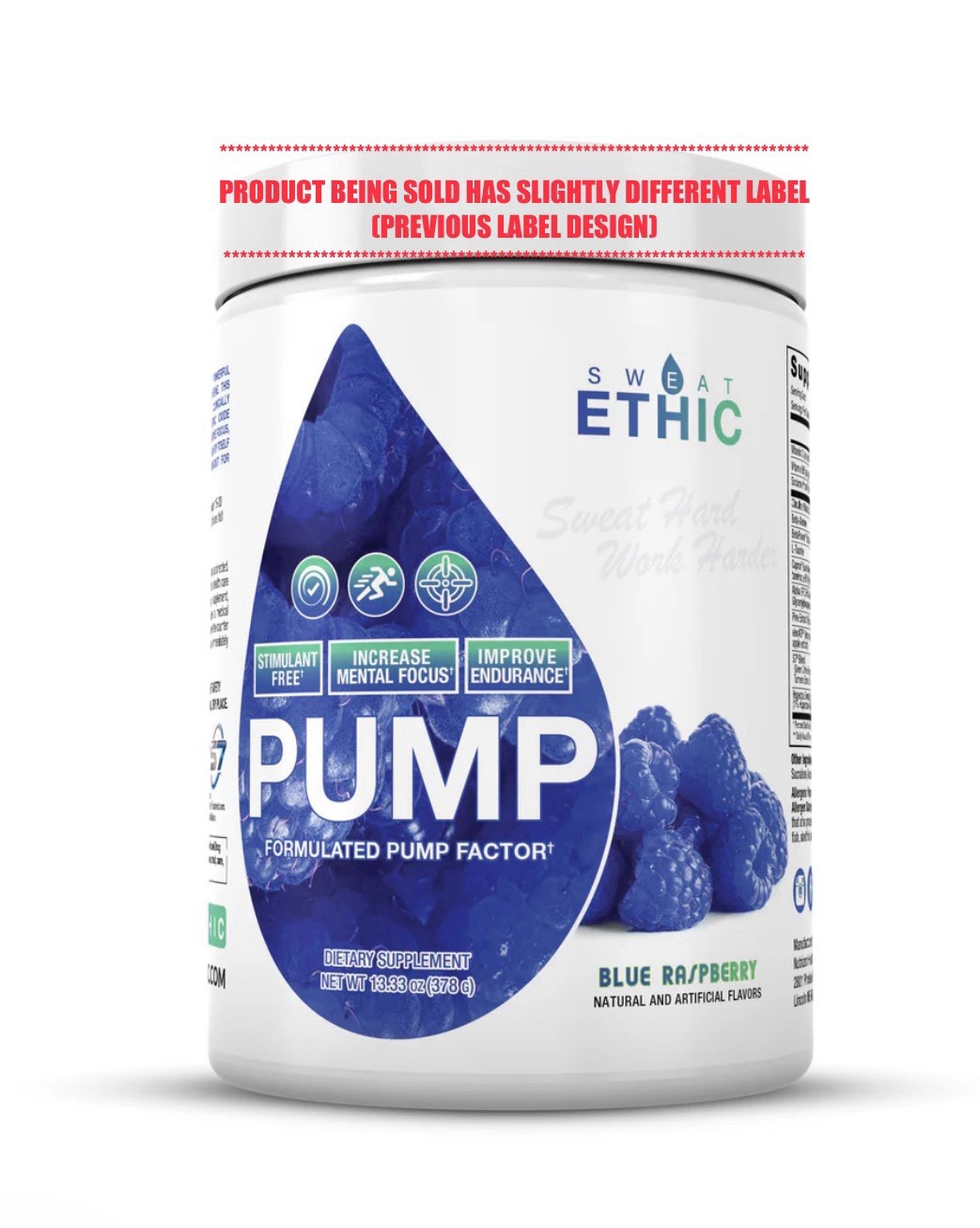 PRE-WORKOUT – Sweat Ethic PUMP – Blue Raspberry EX 12/25