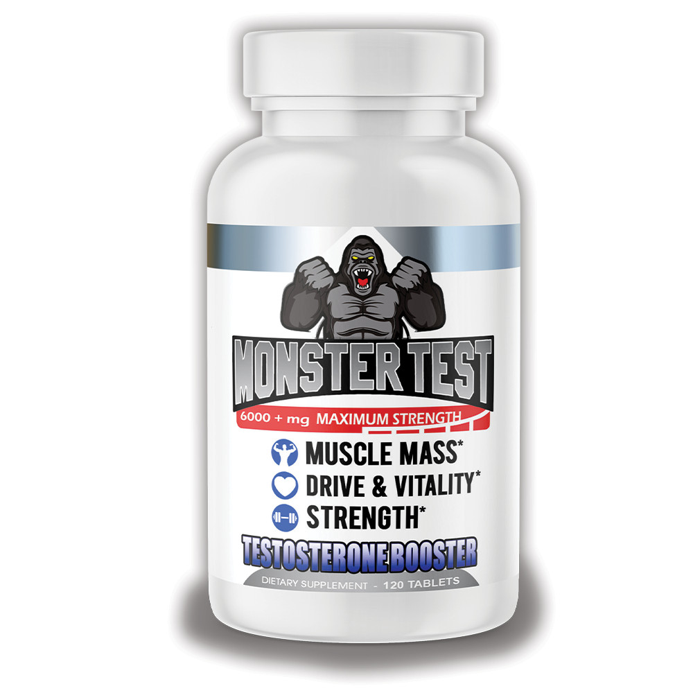 Angry Supplements Mens Monster Test T Booster w/ Zinc + Caffeine Energy Pills