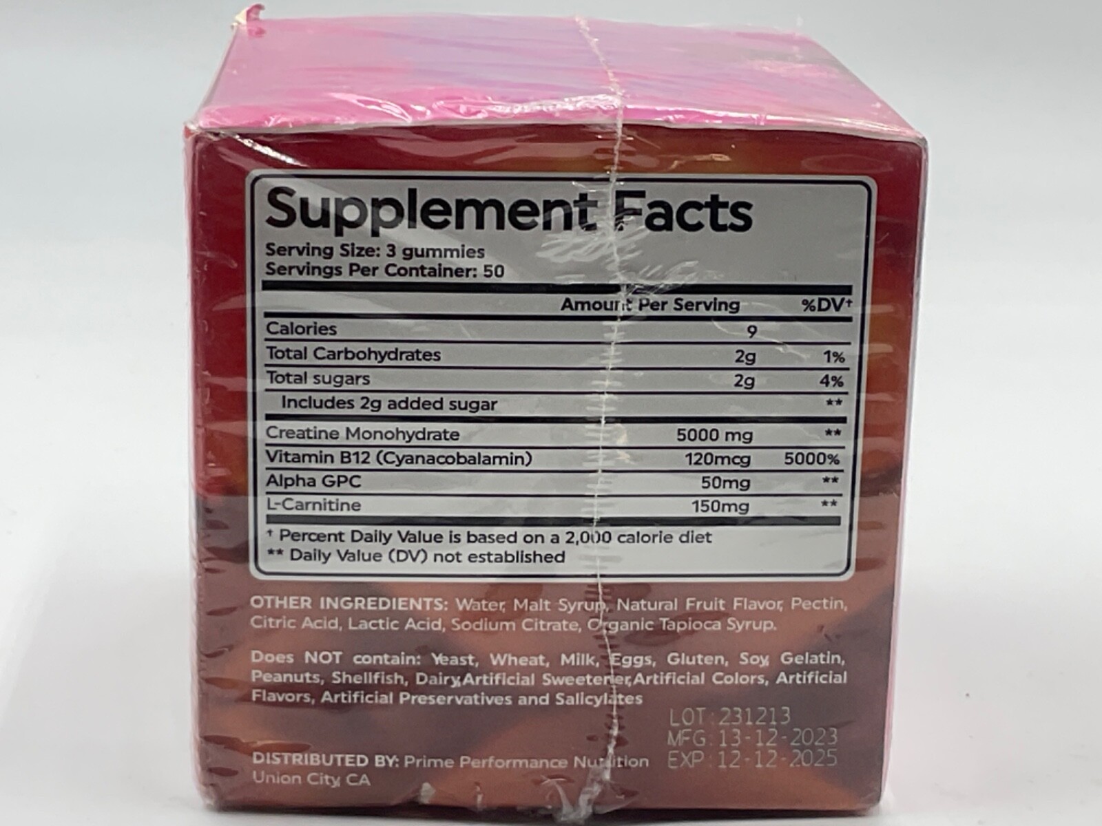 Creatine Monohydrate Gummies 5000mg 150 Count Exp. 12/2025 Prime Performance