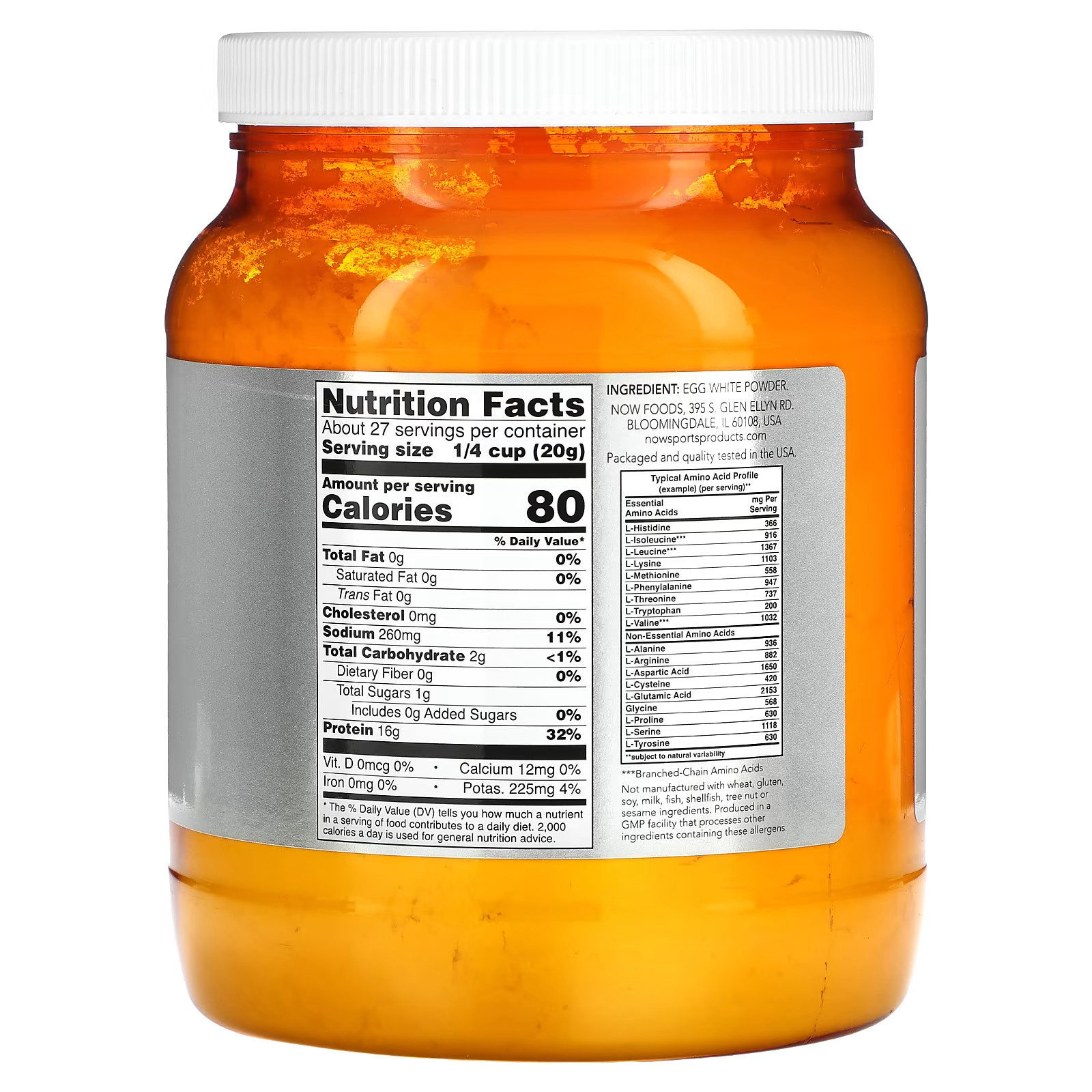 2 X Now Foods, Sports, Egg White Protein, Protein Powder, 1.2 lbs (544 g)