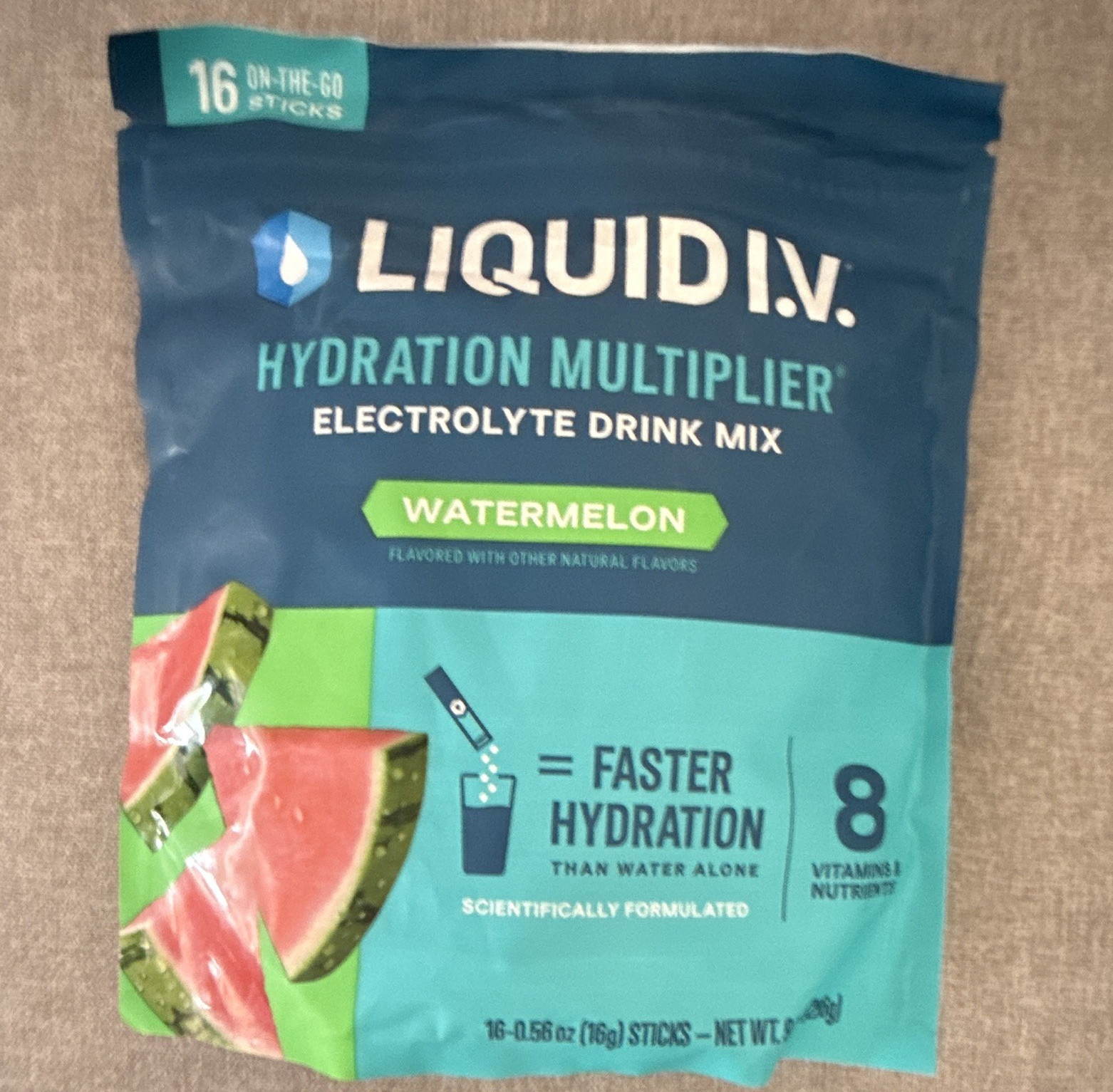 Liquid I.V. Hydration Multiplier Watermelon 16 Sticks Exp 02May2027
