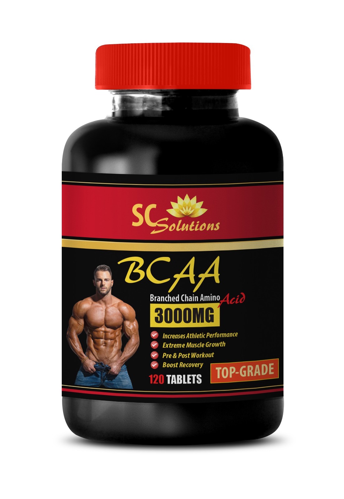 amino acid supplement – TOP GRADE BCAA 3000mg – extreme muscle growth 1 Bottle