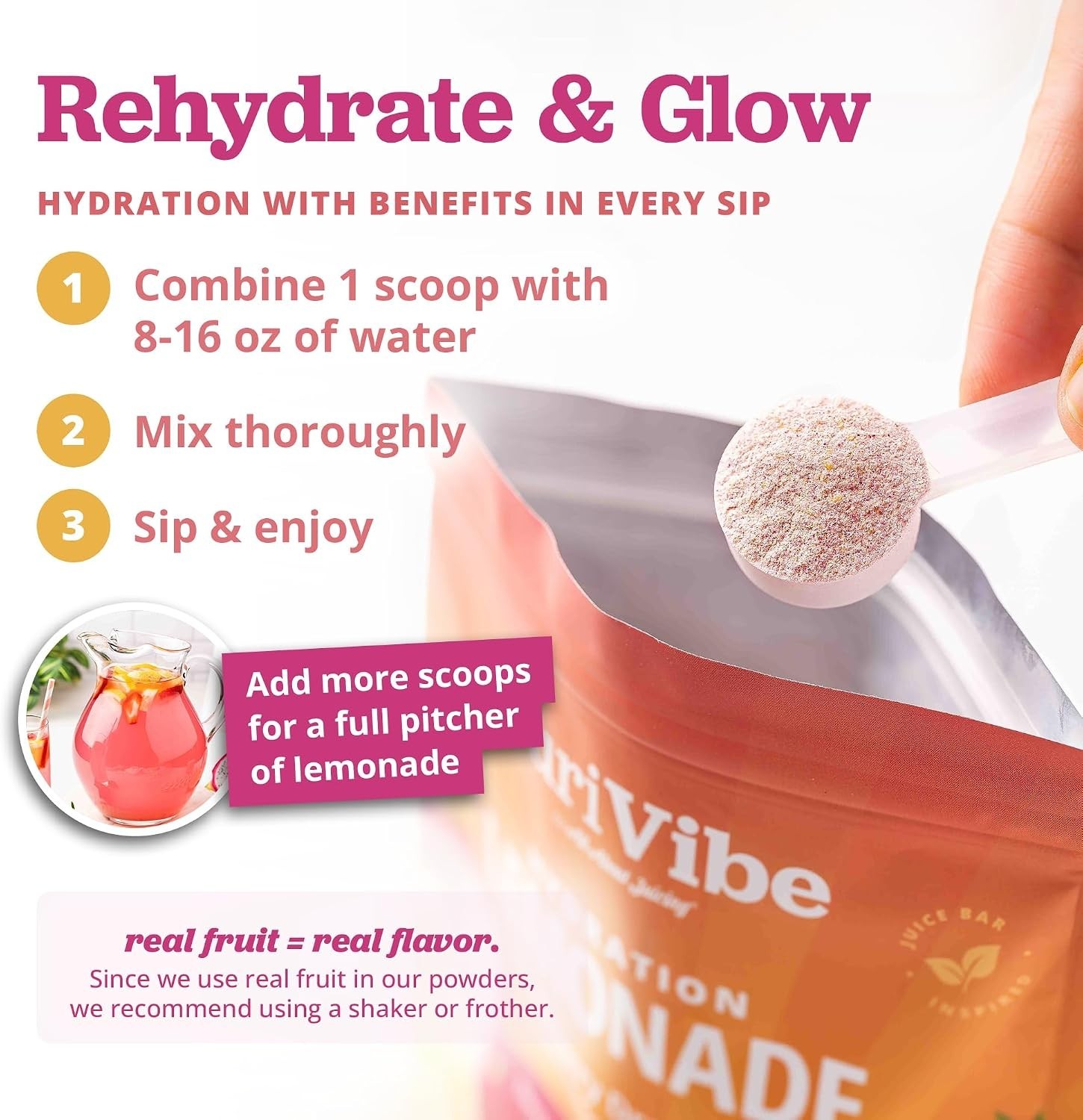 Hydration Lemonade Electrolyte Powder Drink Mix – Strawberry Dragonfruit