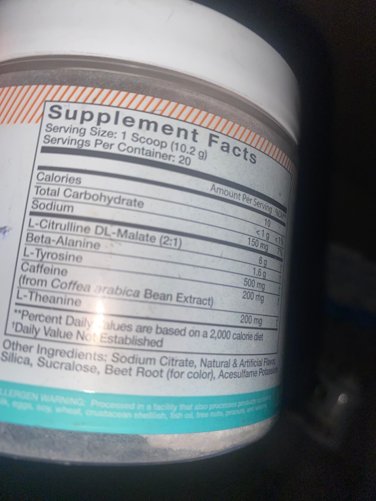 Alani Pre-Workout Hawaiian Shaved Ice-Energy, Endurance, Pump. 20 Serving, 11/26