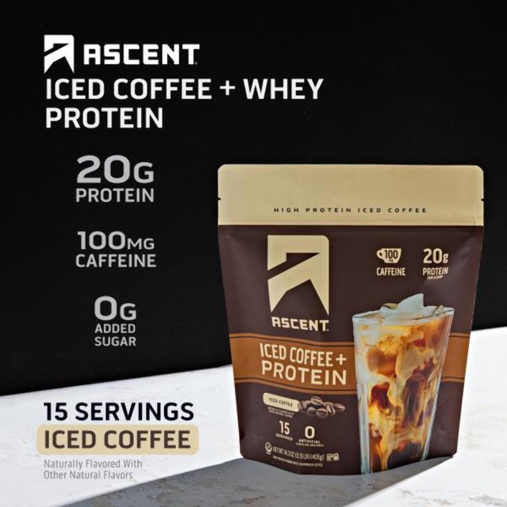 1/27 Ascent Iced Coffee Protein Powder – High Protein Coffee Powder, 20 g Protei