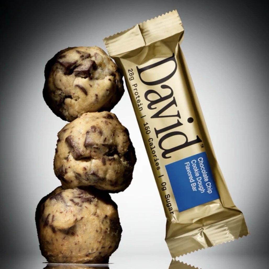 David Gold Chocolate Chip Cookie Dough Protein Bar 28g Protein 150 Cal 0g Sugar