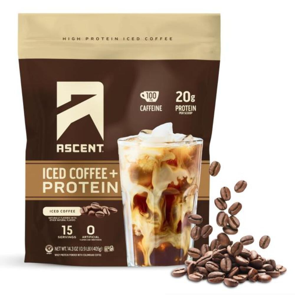 1/27 Ascent Iced Coffee Protein Powder – High Protein Coffee Powder, 20 g Protei