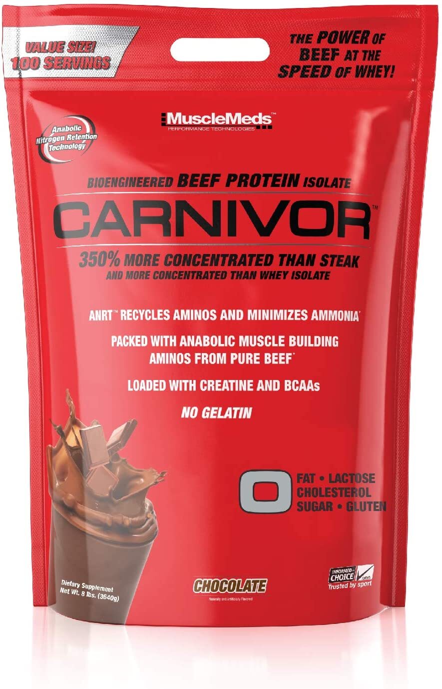 MUSCLEMEDS CARNIVOR (8 LB) beef protein isolate creatine dark matter xpel t-bomb