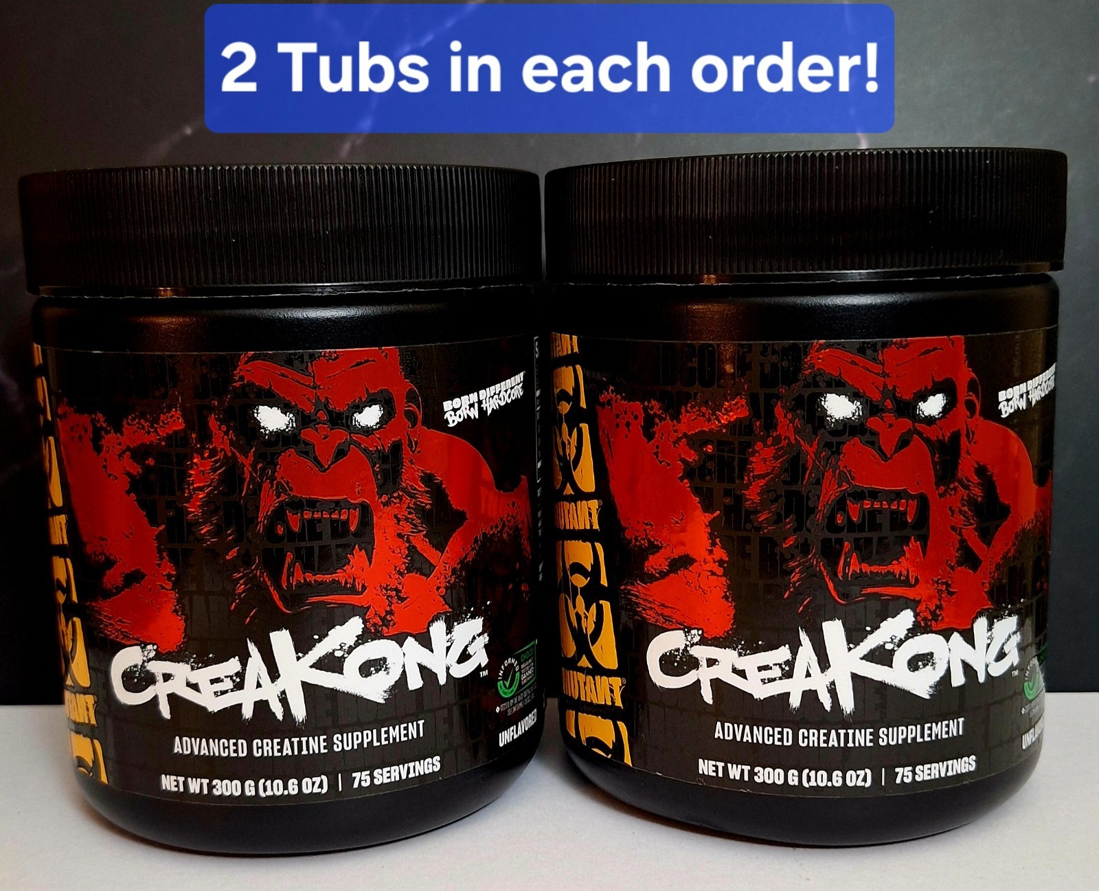 Mutant Creakong, 75 Servings, 2 Tubs, Tri-Creatine Blend, Unflavored, 08/2028✨️