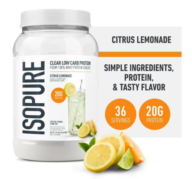 Isopure Infusions Whey Isolate, Citrus Lemonade, 36 Servings