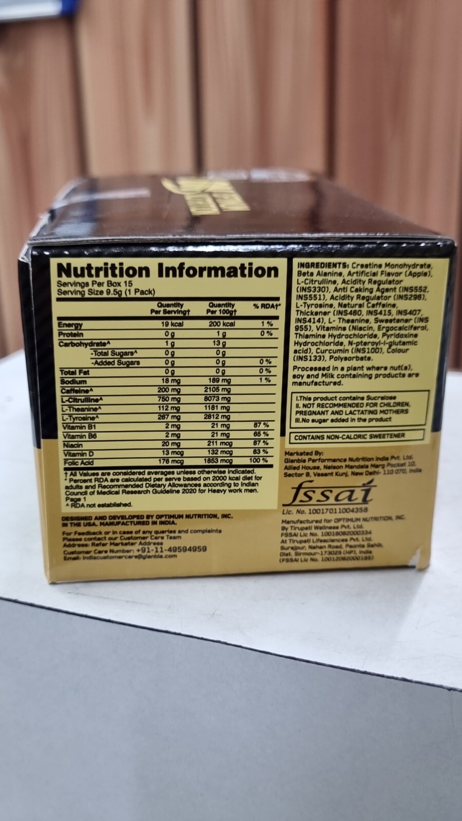 ON Optimum Nutrition Pre-Workout Supports Performance & Energy ( Apple Flavour )
