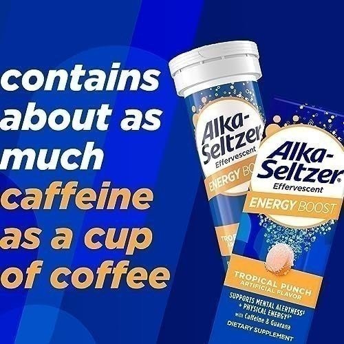 Alka-Seltzer Energy Boost: Caffeine & Guarana, B Vitamins, Supports Mental…