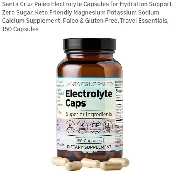 Santa Cruz Electrolyte Capsules 150 Ct Hydration Support 4 Bottles Mg KCl Na Ca