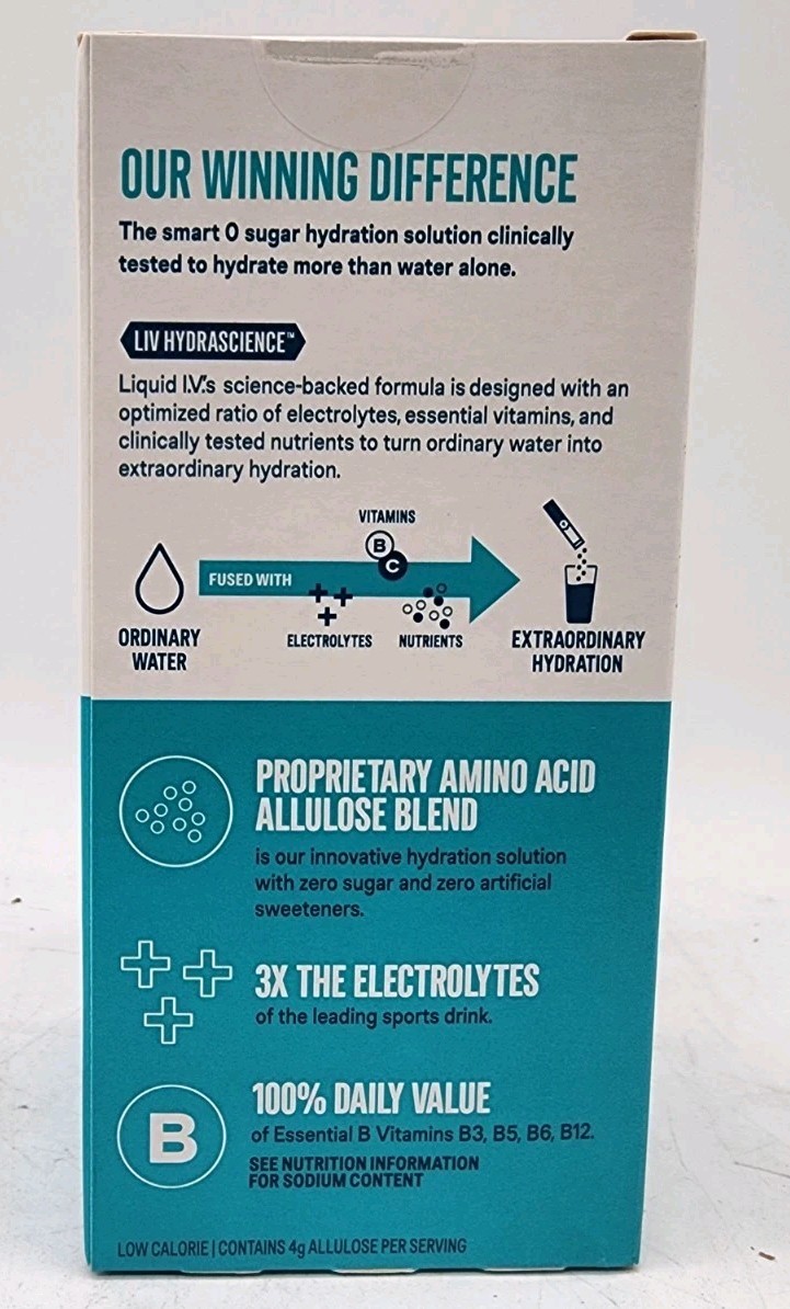 Liquid I.V. Sugar Free Raspberry Lemonade Electrolyte Drink Mix 20 Sticks