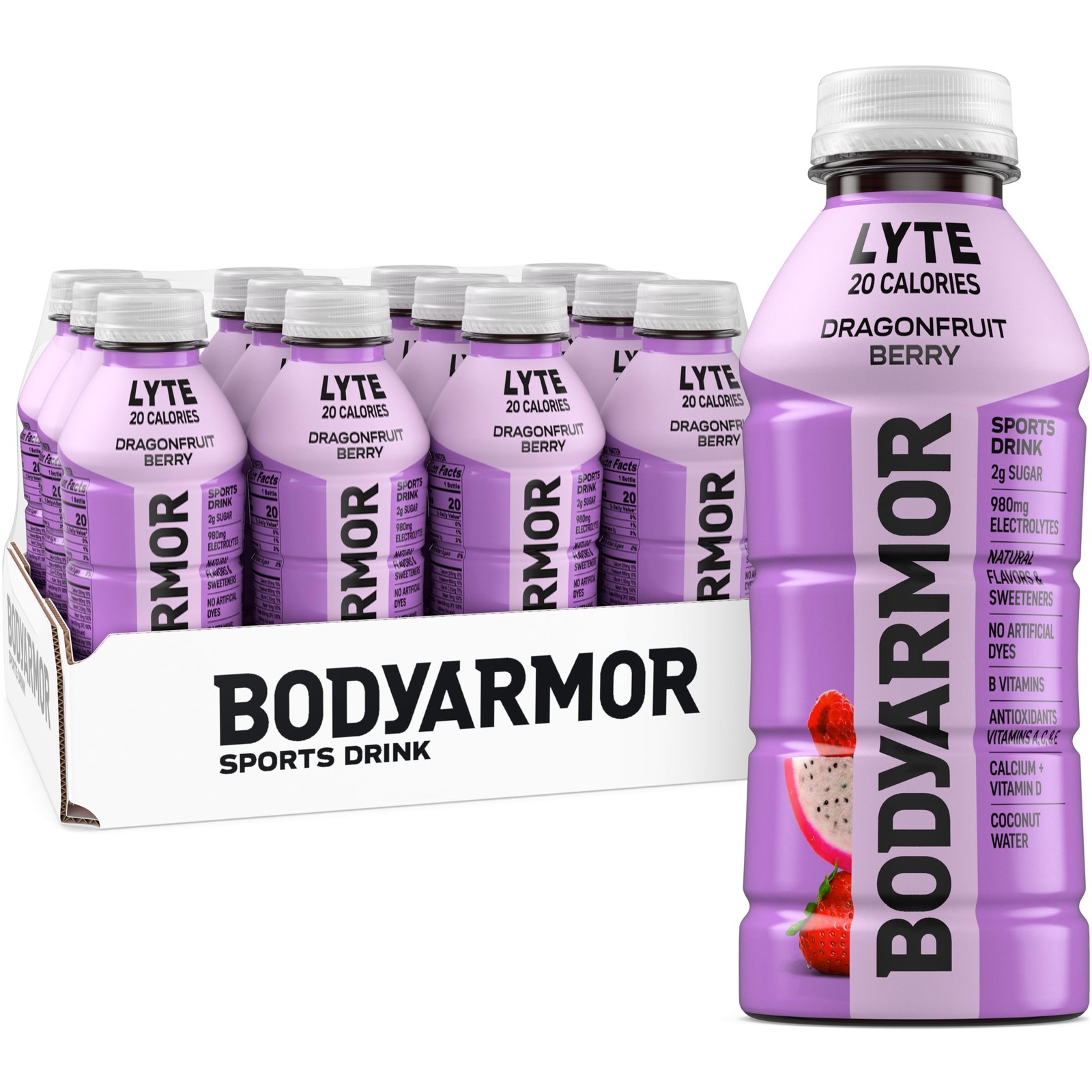 BODYARMOR Lyte Sports Drink Low-Calorie 16 Ounce (Pack of 12), berry