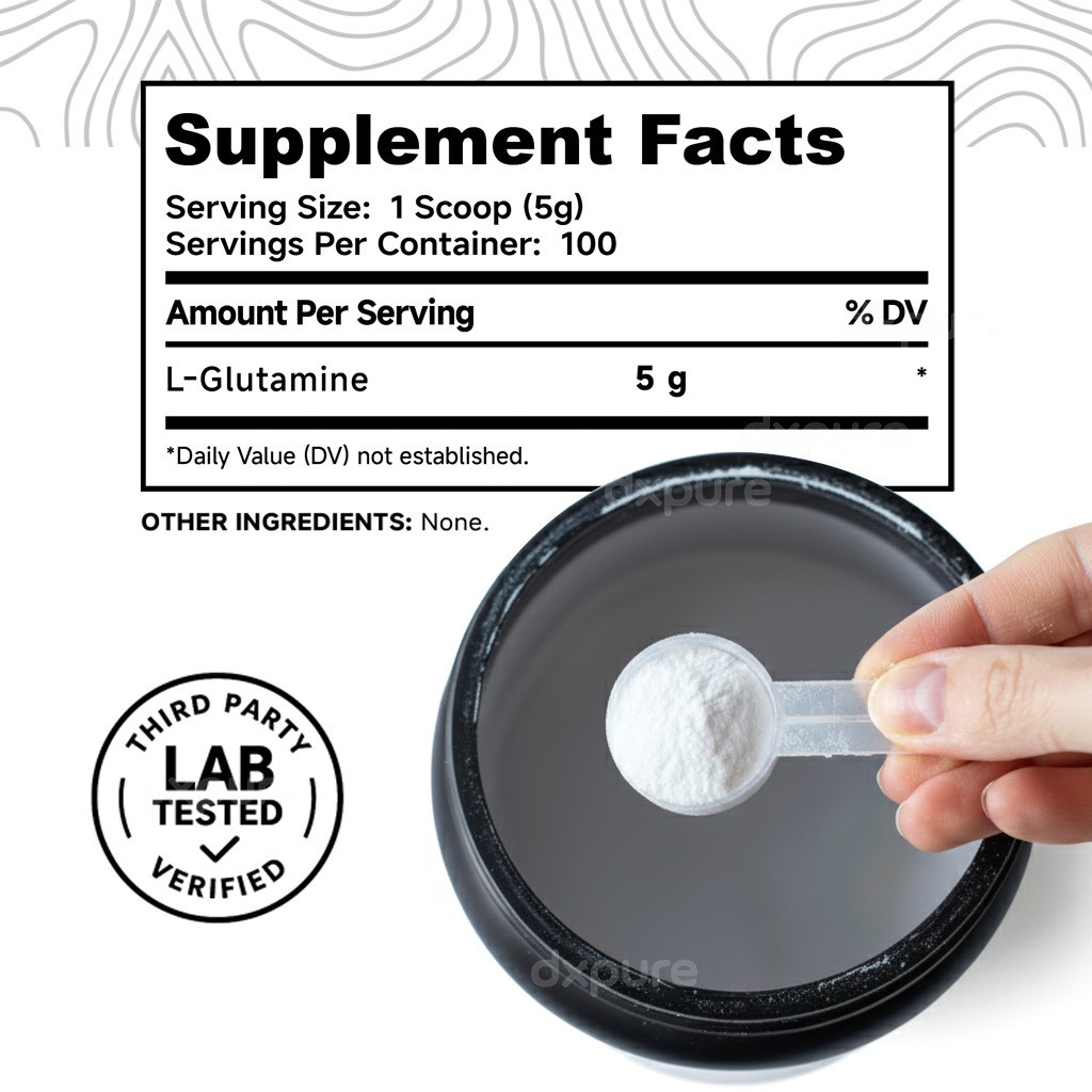 L-Glutamine Powder Workout Recovery 500G – 100 Servings – Unflavored